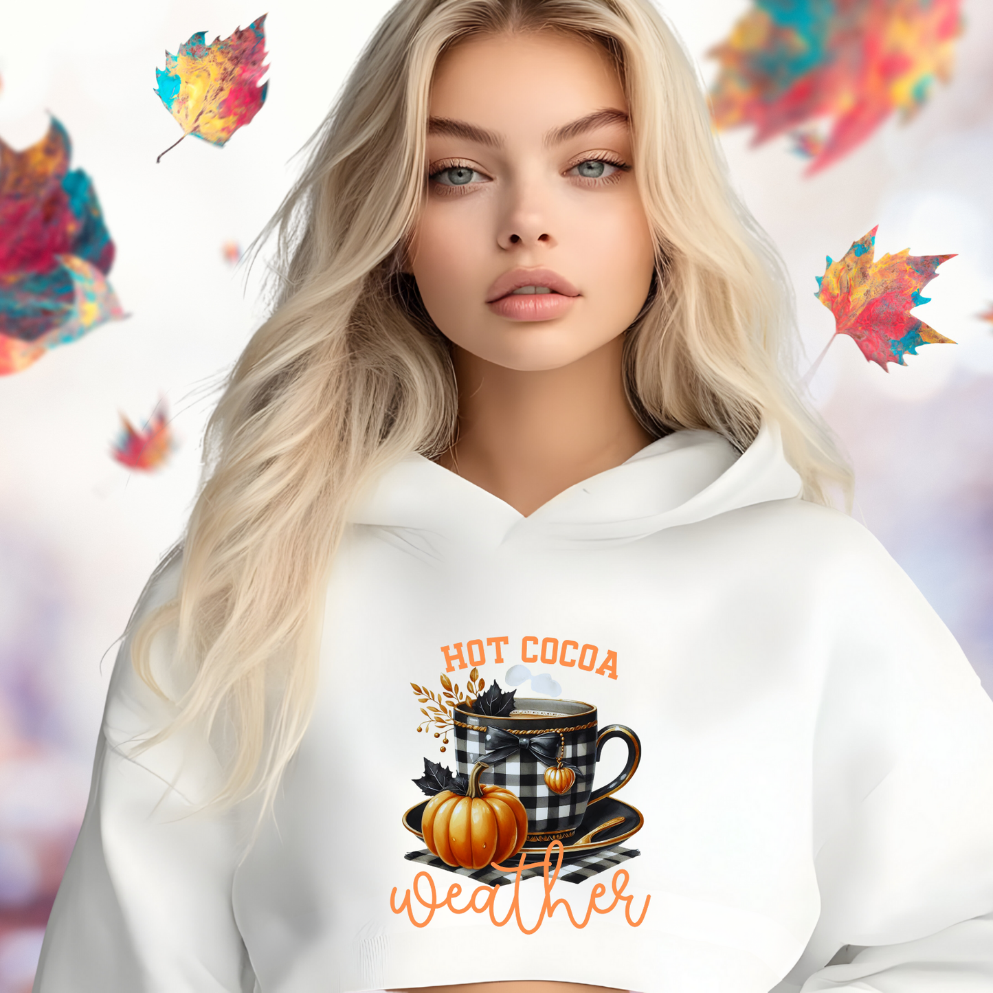 Hot Cocoa Weather Crop Hoodie