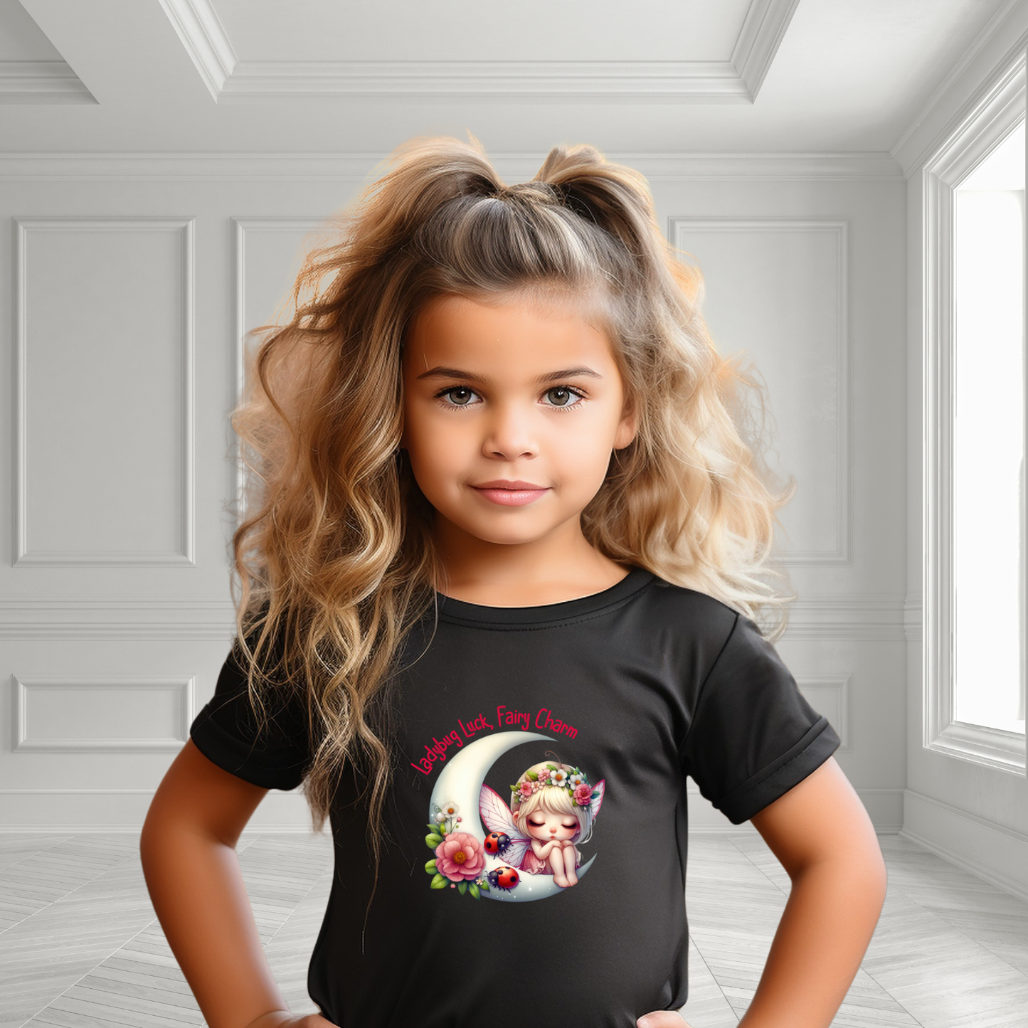 Ladybug Luck, Fairy Charm Kid's T-Shirt