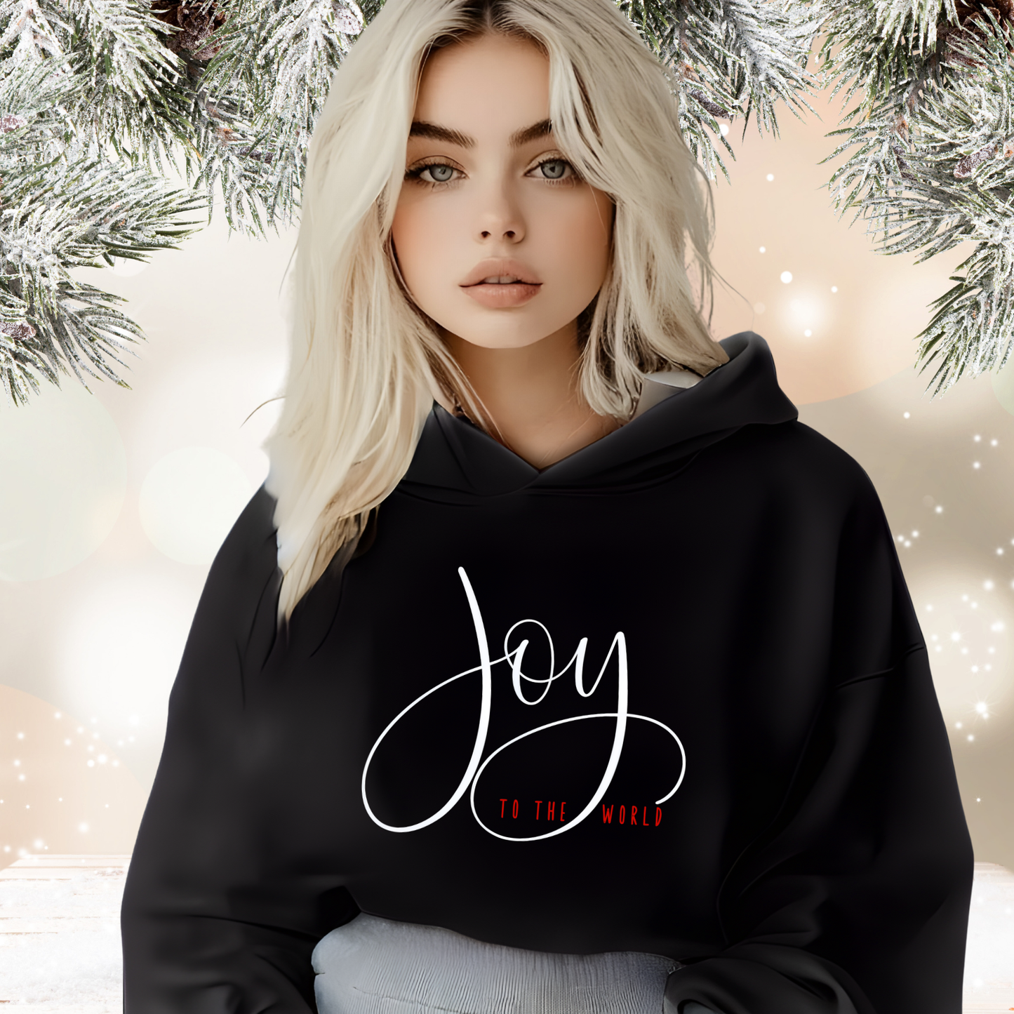 Joy To The World Crop Hoodie