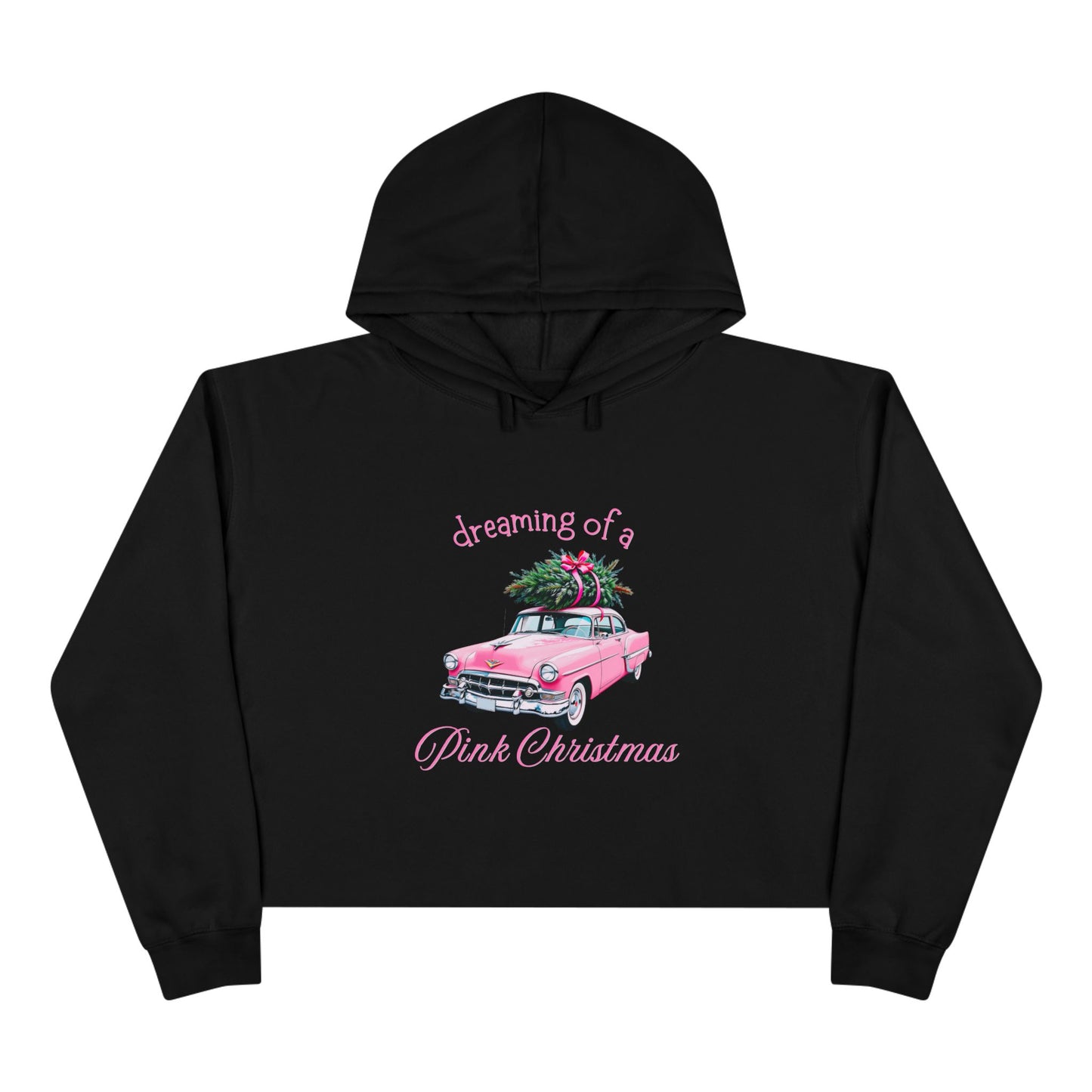 Dreaming Of A Pink Christmas Crop Hoodie