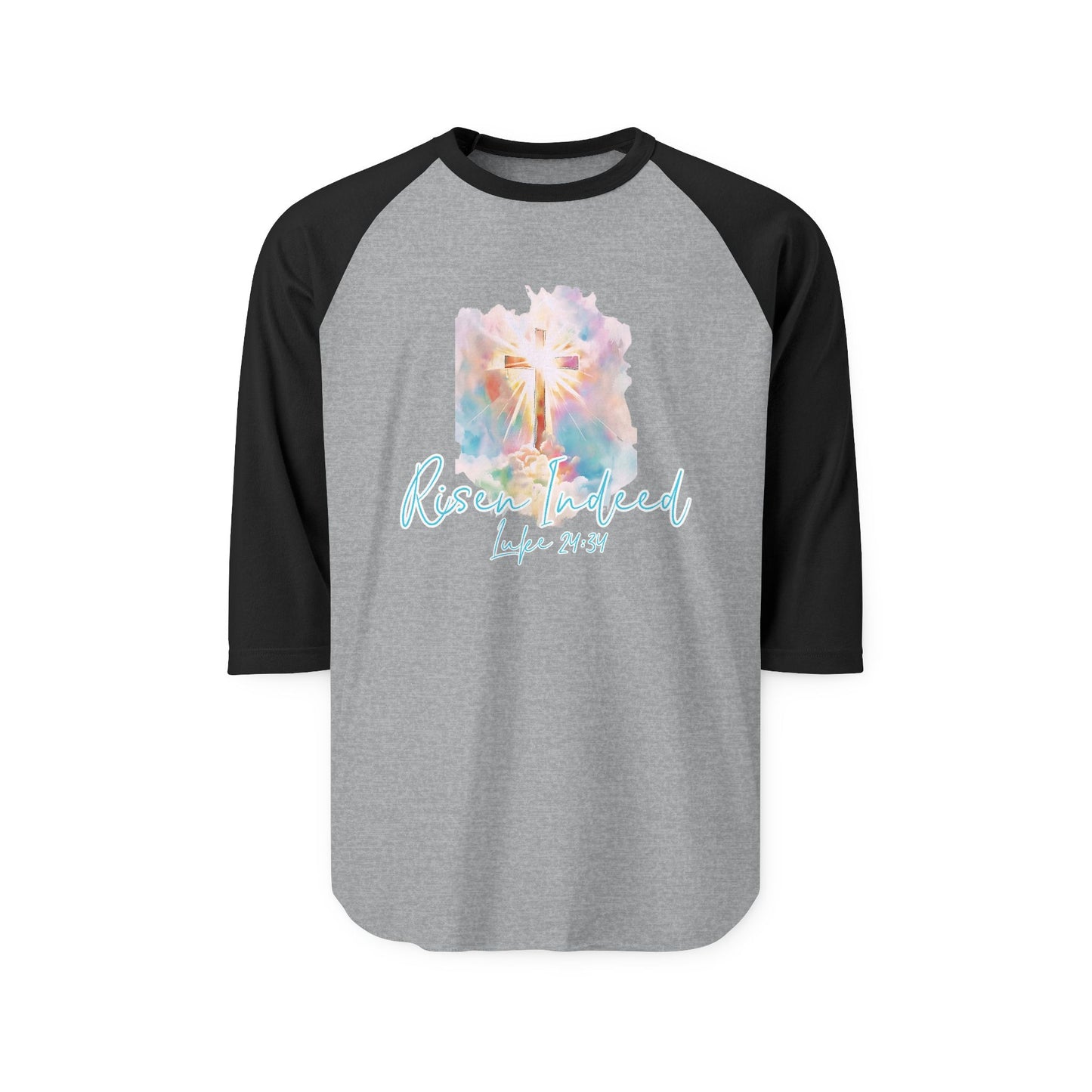 Risen Indeed Luke 24:34 Baseball Tee
