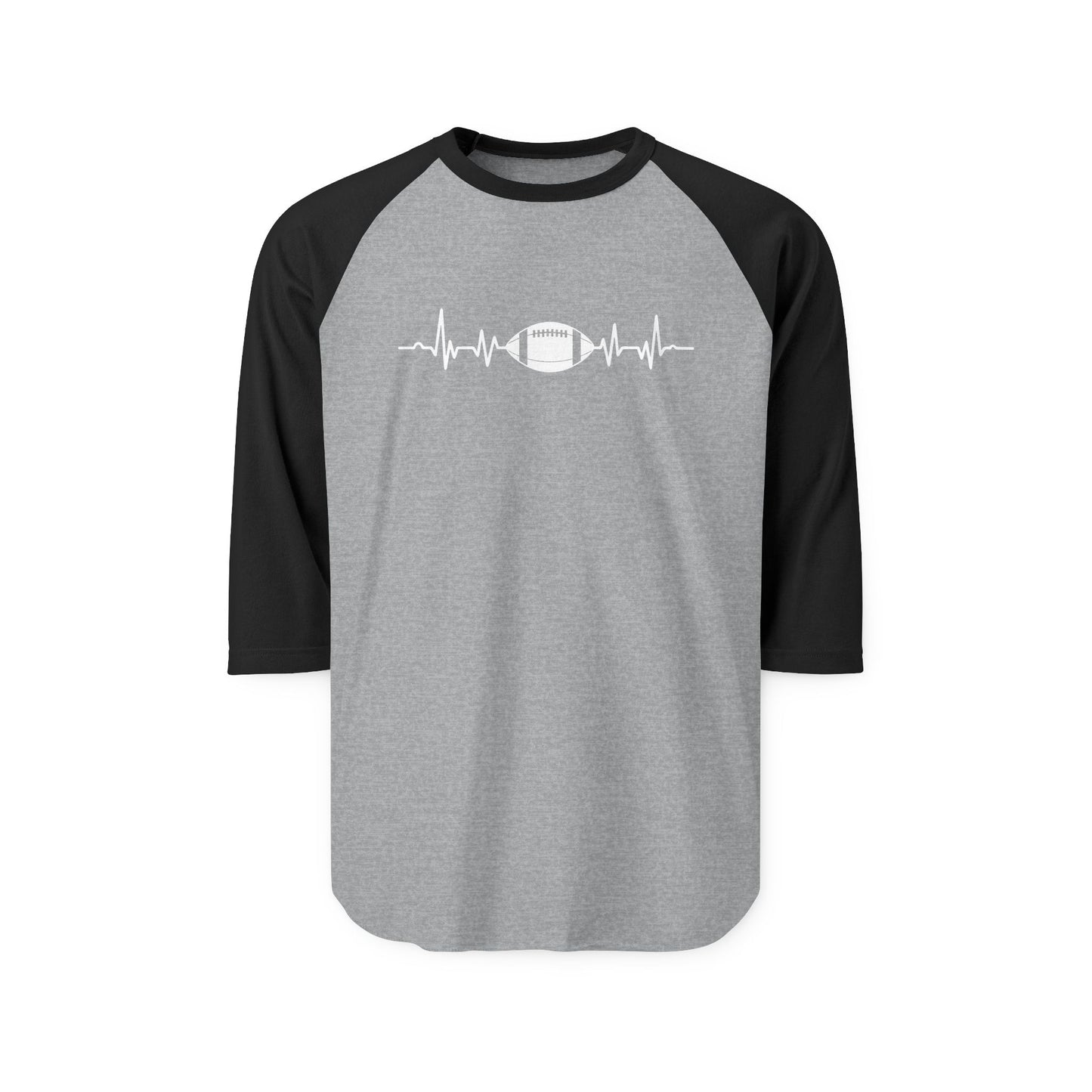 Football Heartbeat Baseball Tee