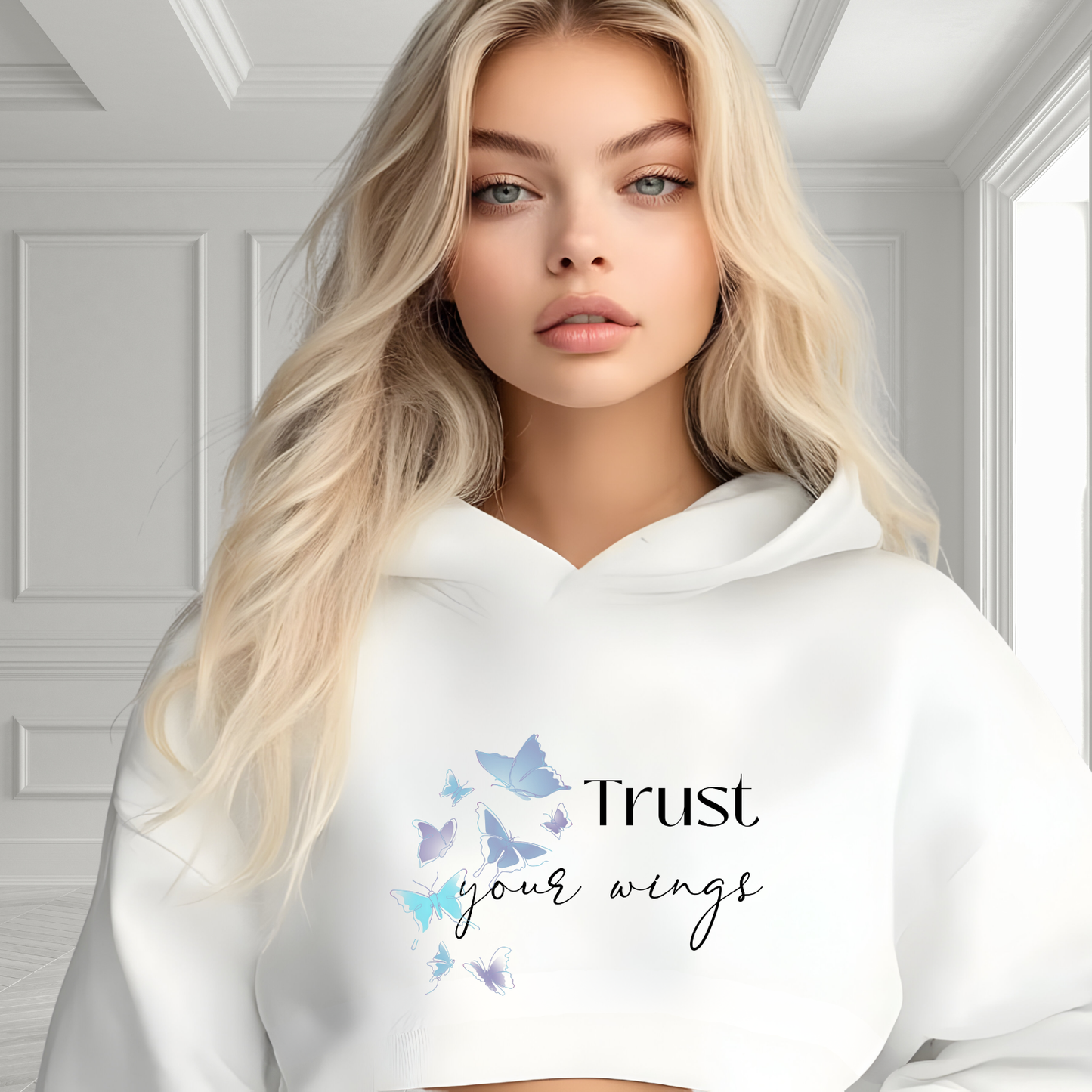 Trust Your Wings Crop Hoodie