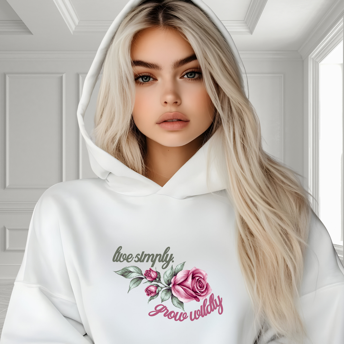 Live Simply, Grow Wildly Crop Hoodie
