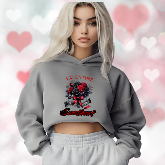 Valentine Sweetheart Crop Hoodie
