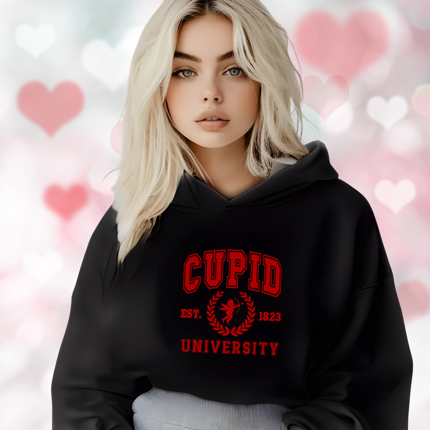 Cupid University Crop Hoodie
