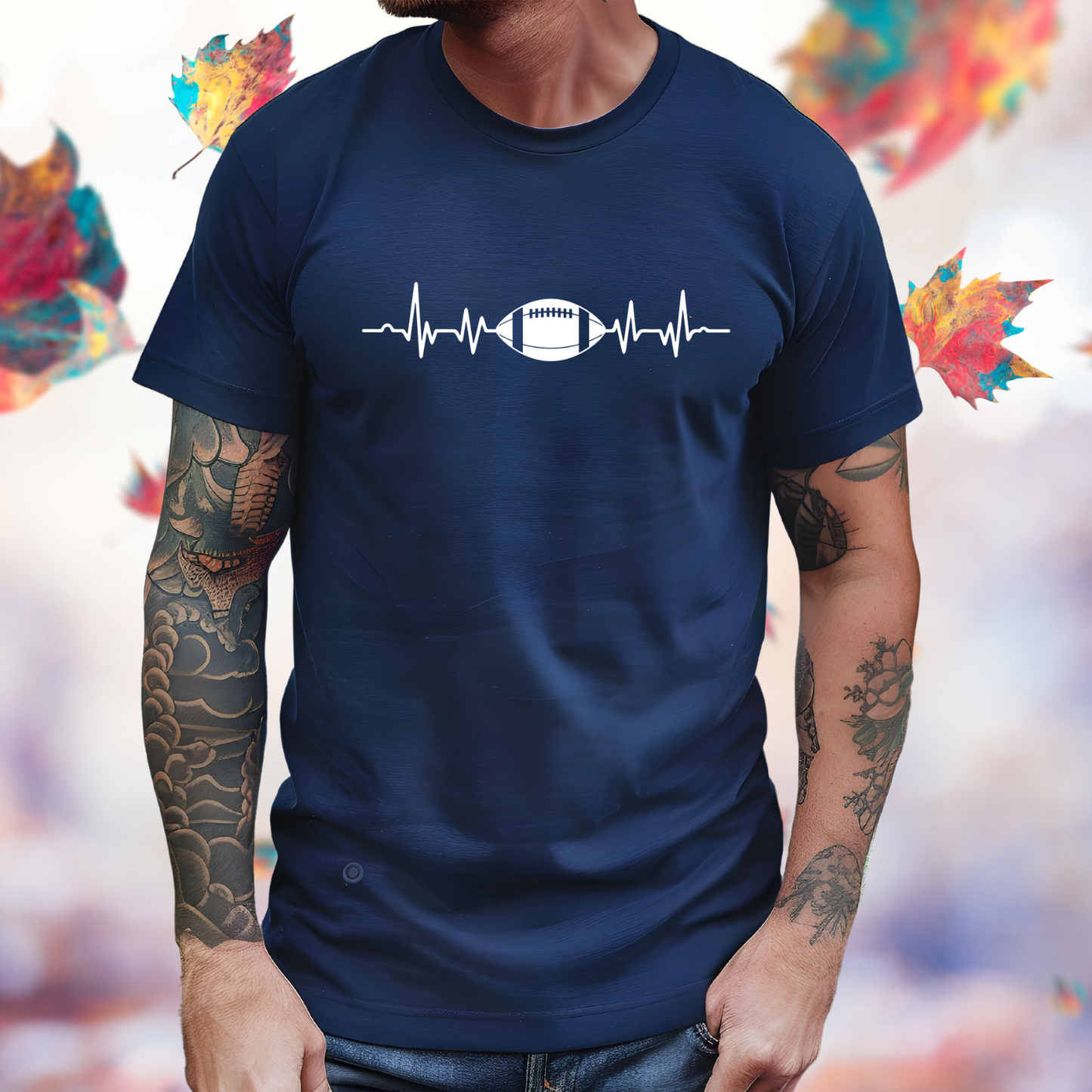 Football Heartbeat T-Shirt
