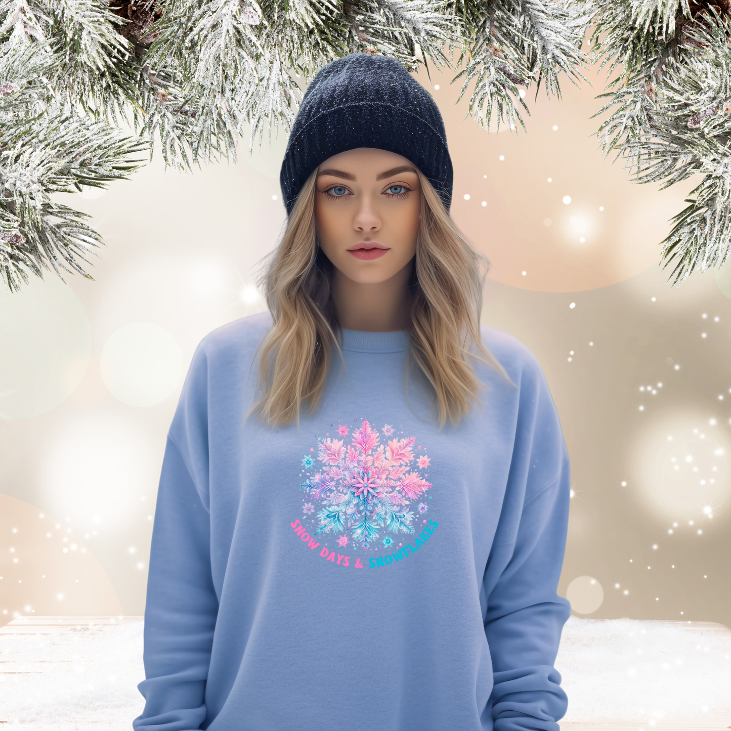 Snow Days & Snowflakes Crewneck Sweatshirt