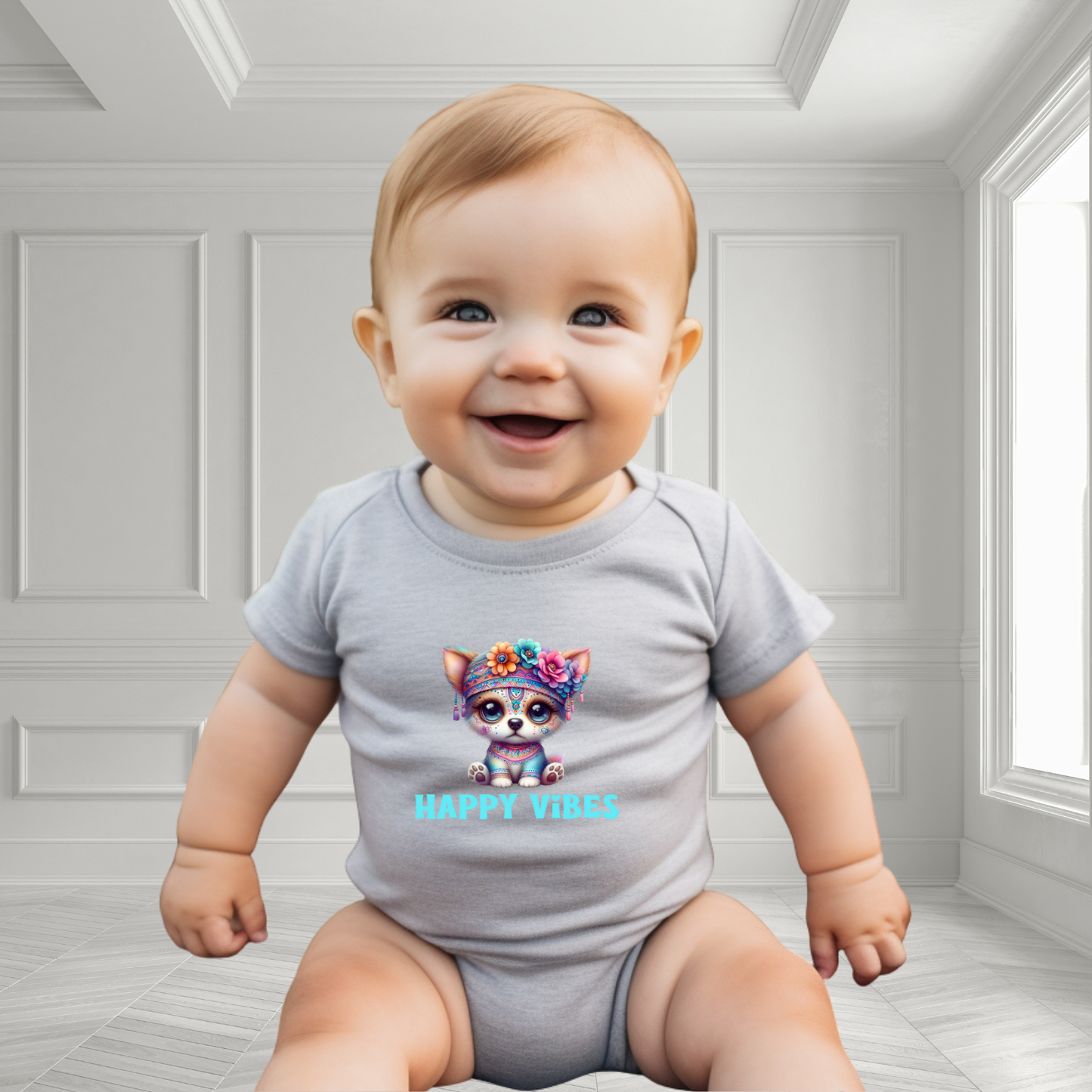 Happy Vibes Infant Short Sleeve Onesie