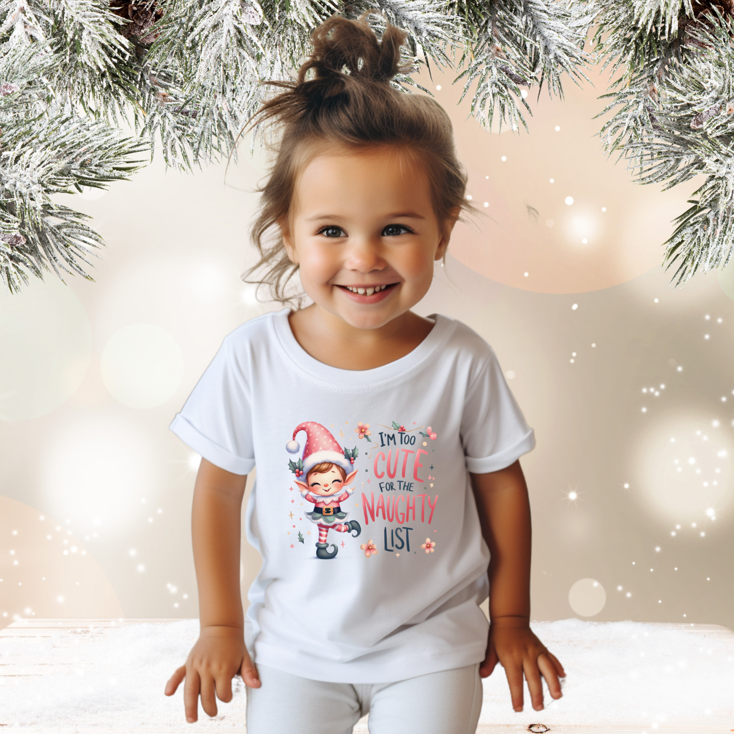 Too Cute For The Naughty List Toddler T-Shirt