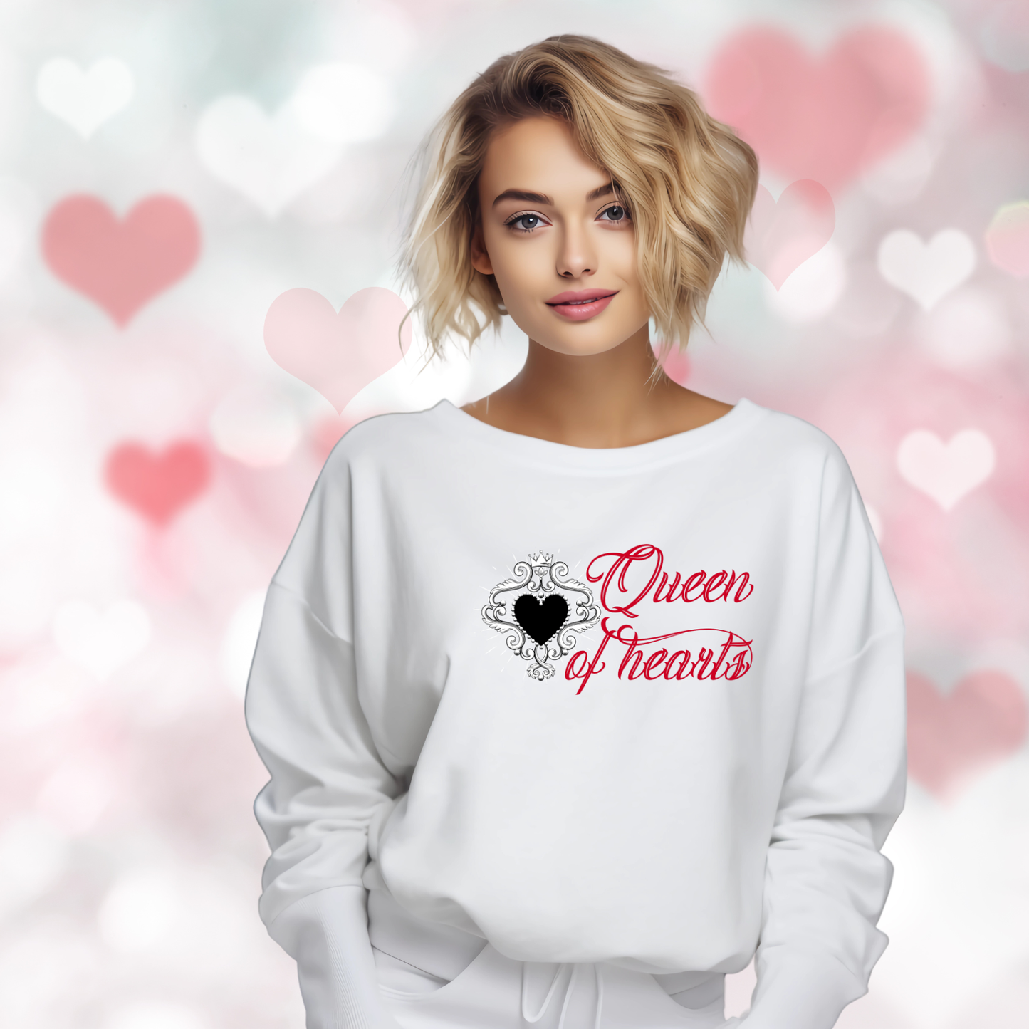 Queen Of Hearts Crewneck Sweatshirt