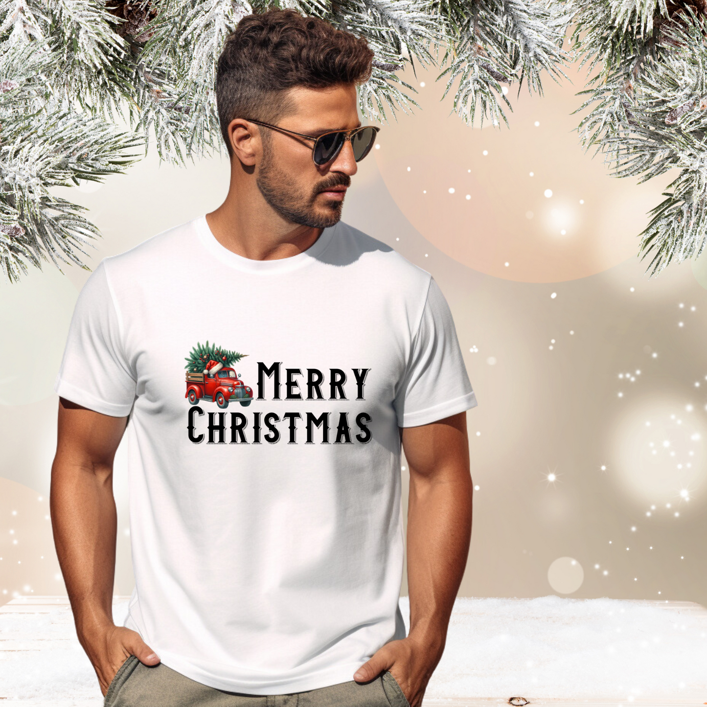Merry Christmas Vintage Truck T-Shirt
