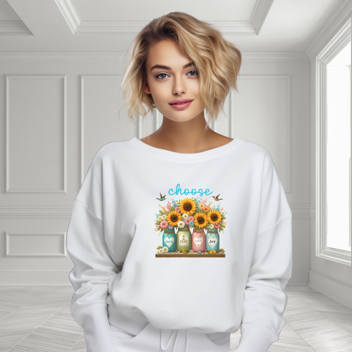 Choose Faith, Hope, Love, Joy Crewneck Sweatshirt
