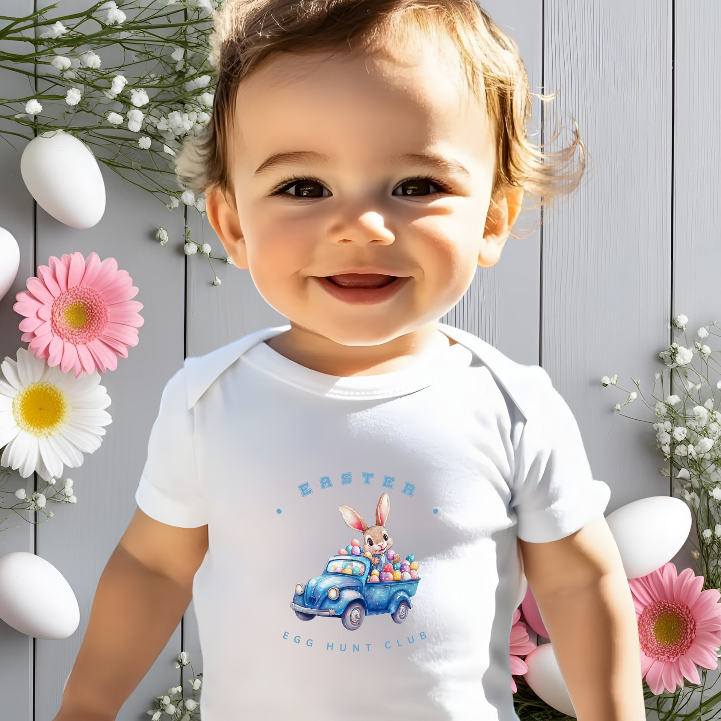 Easter Egg Hunt Club Infant Short Sleeve Onesie