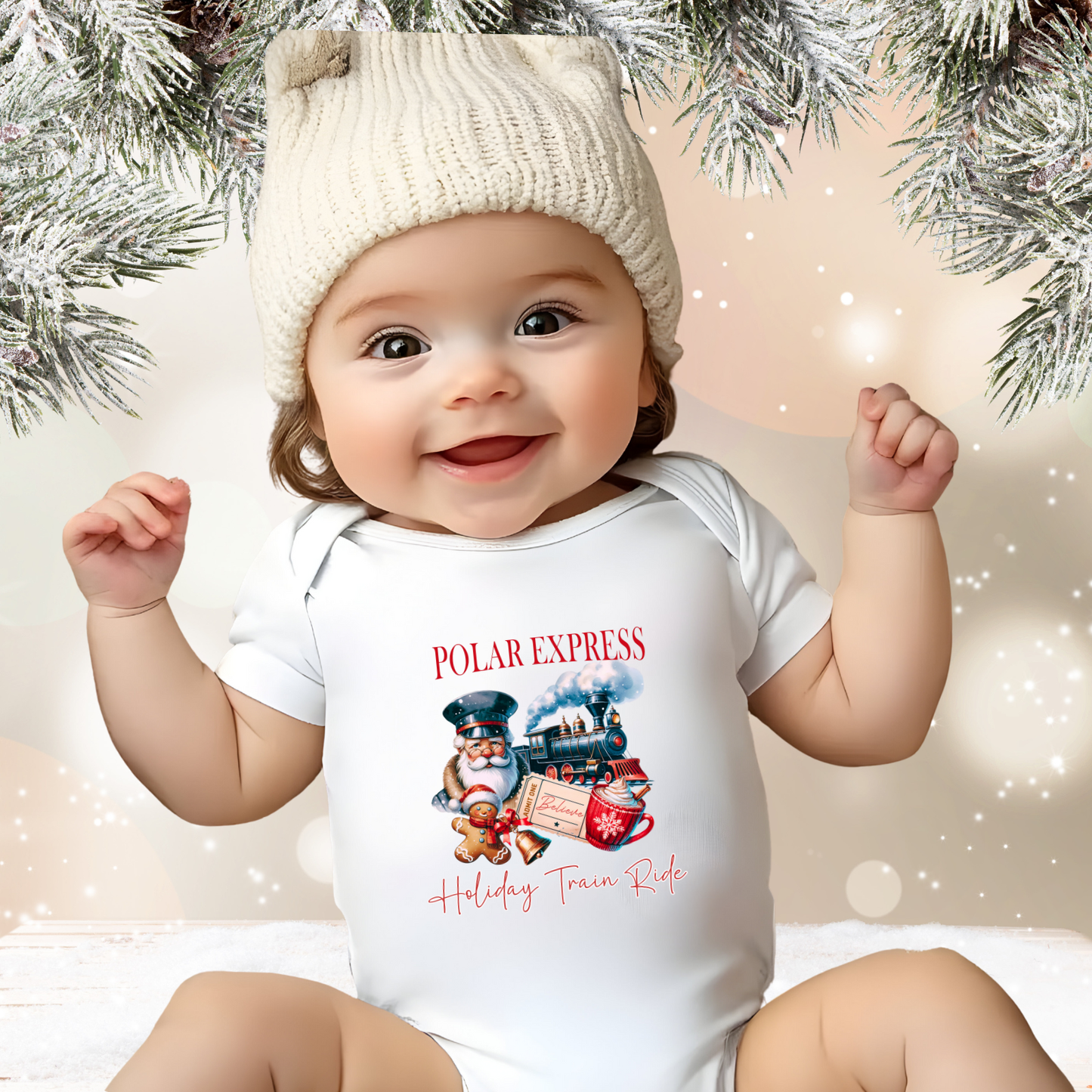 Polar Express Infant Short Sleeve Onesie