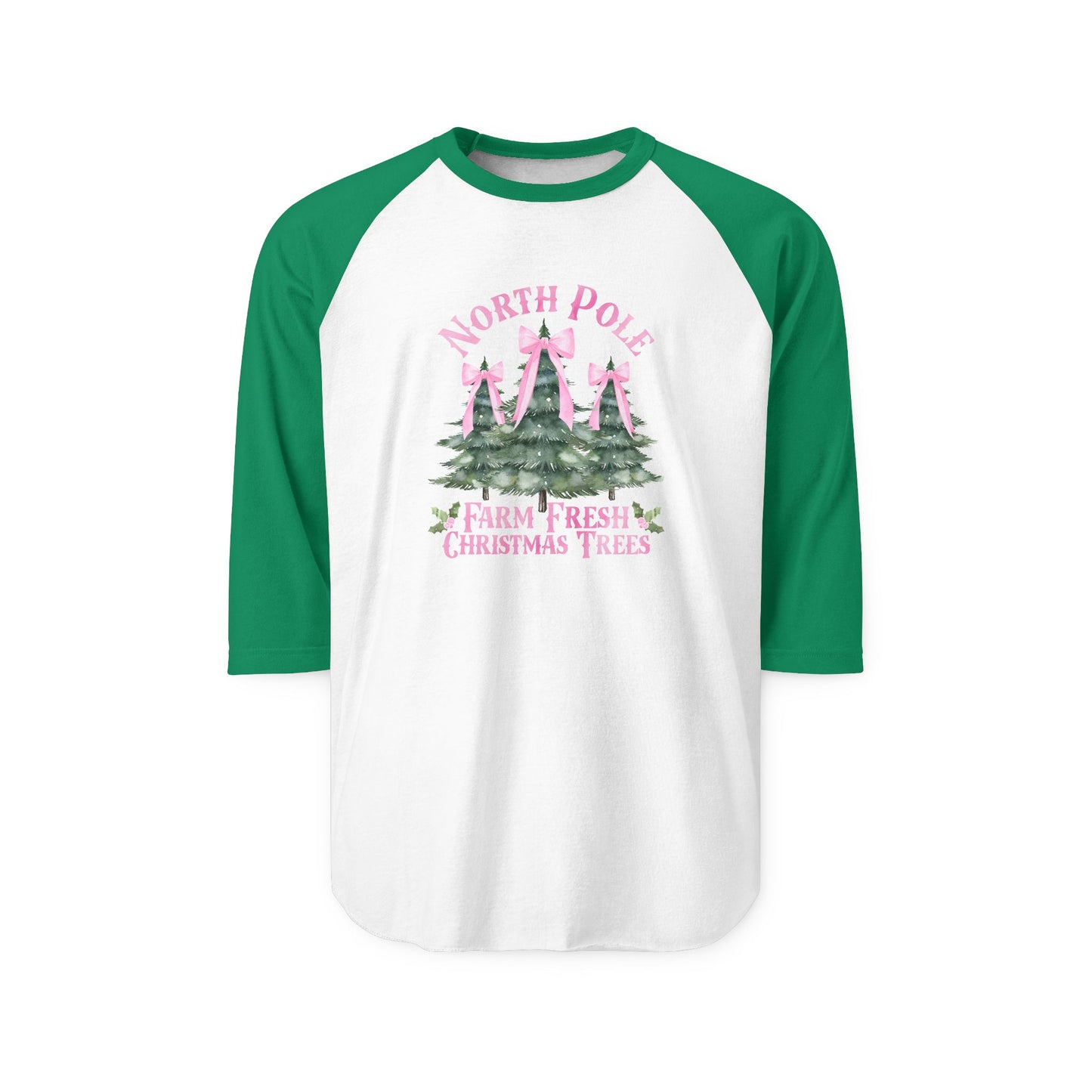 North Pole Christmas Trees Baseball Tee