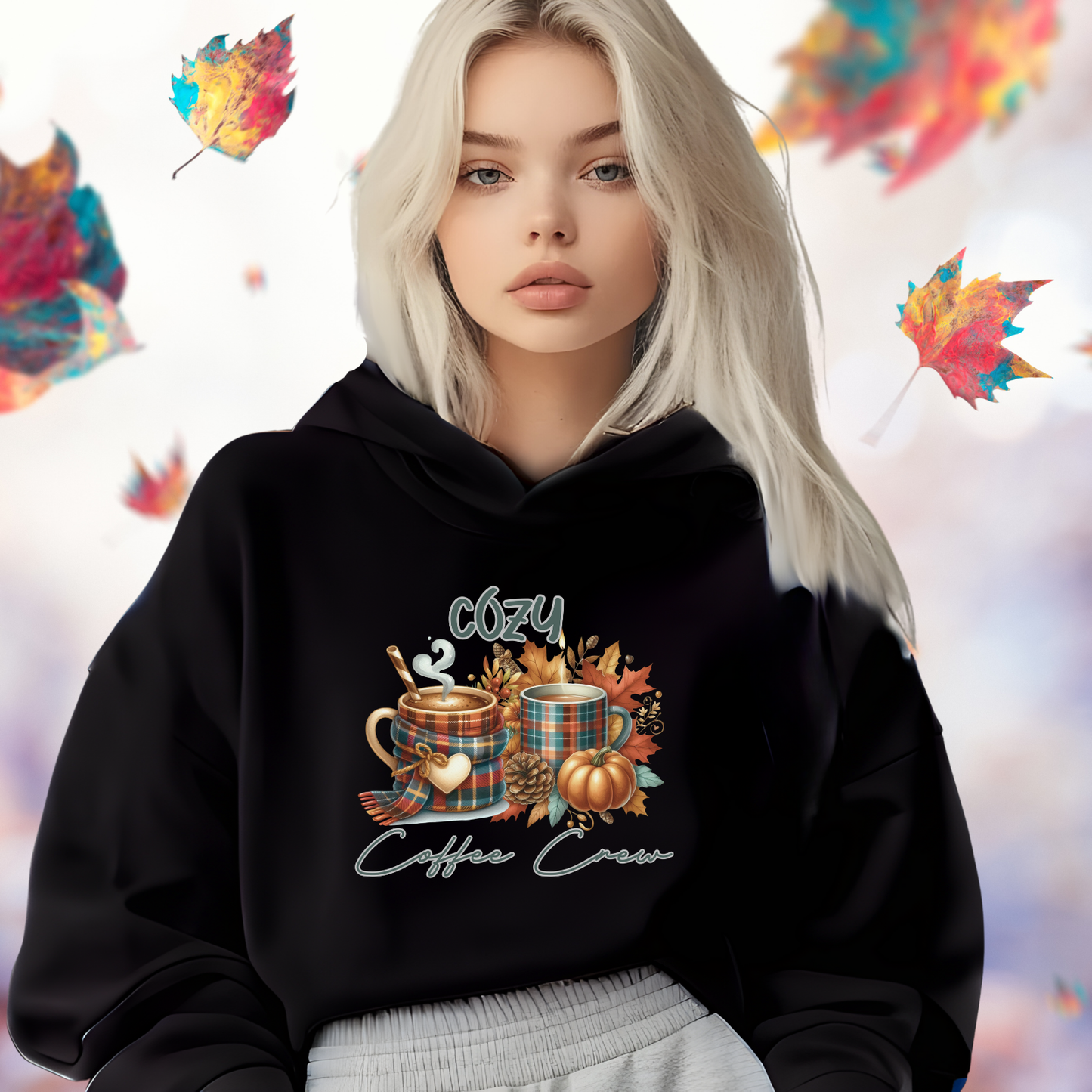 Cozy Coffee Crew Crop Hoodie