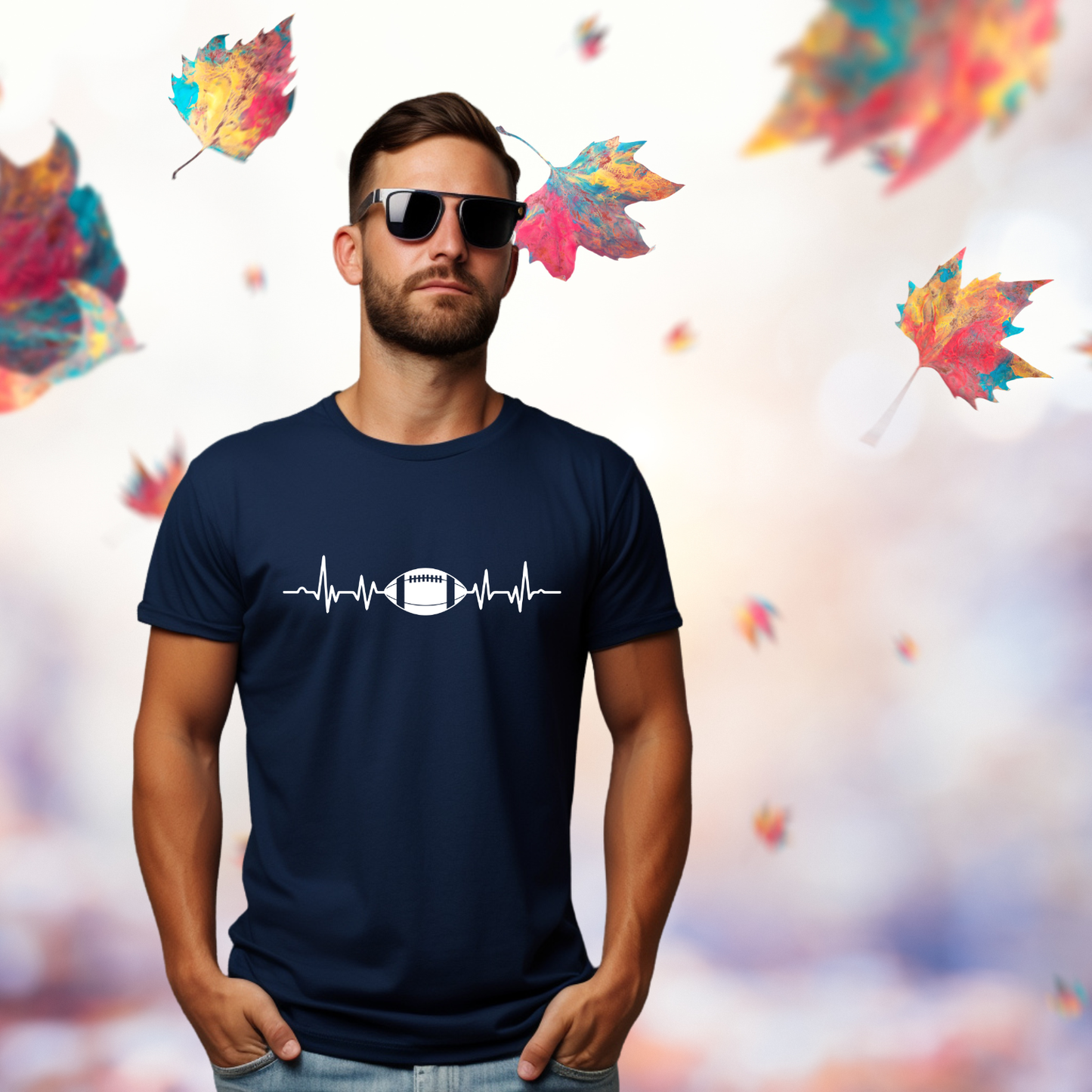 Football Heartbeat T-Shirt