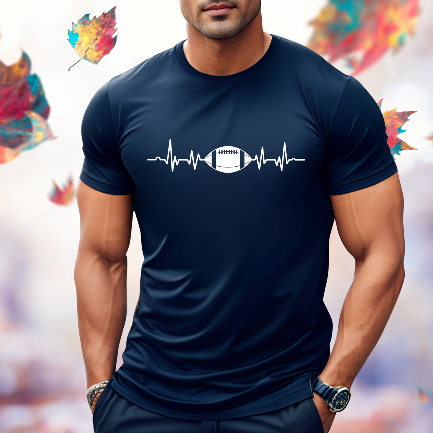 Football Heartbeat T-Shirt