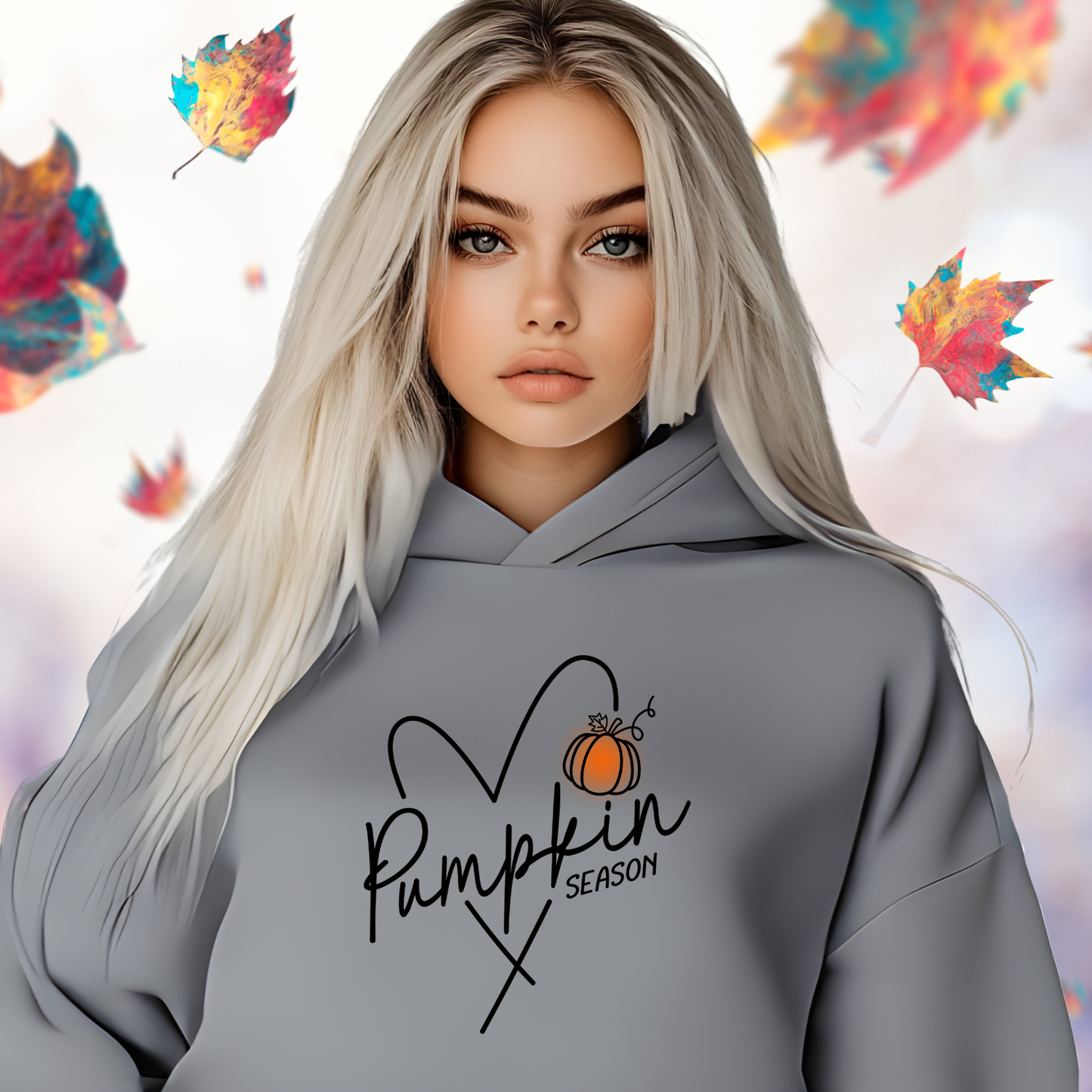 Pumpkin Season Heart Cropped Hoodie