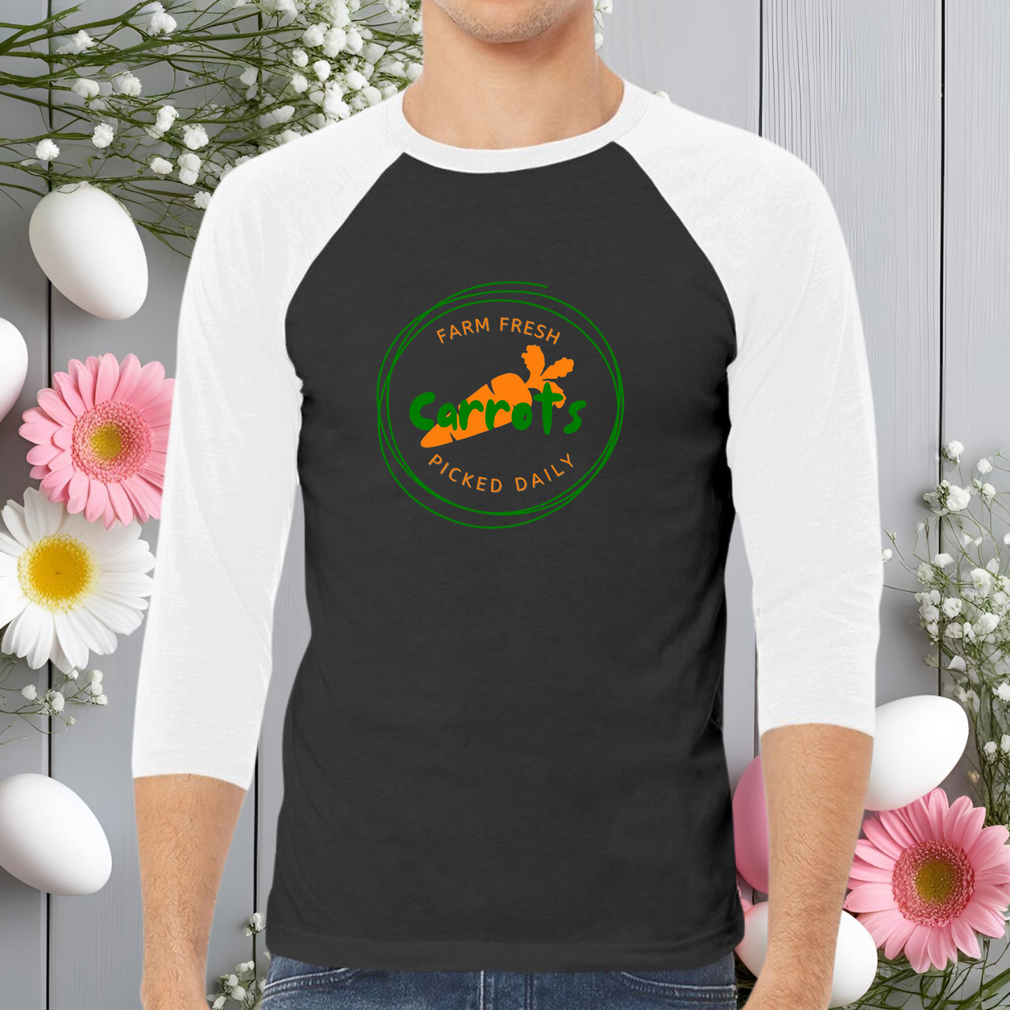 Farm Fresh Carrots Baseball Tee