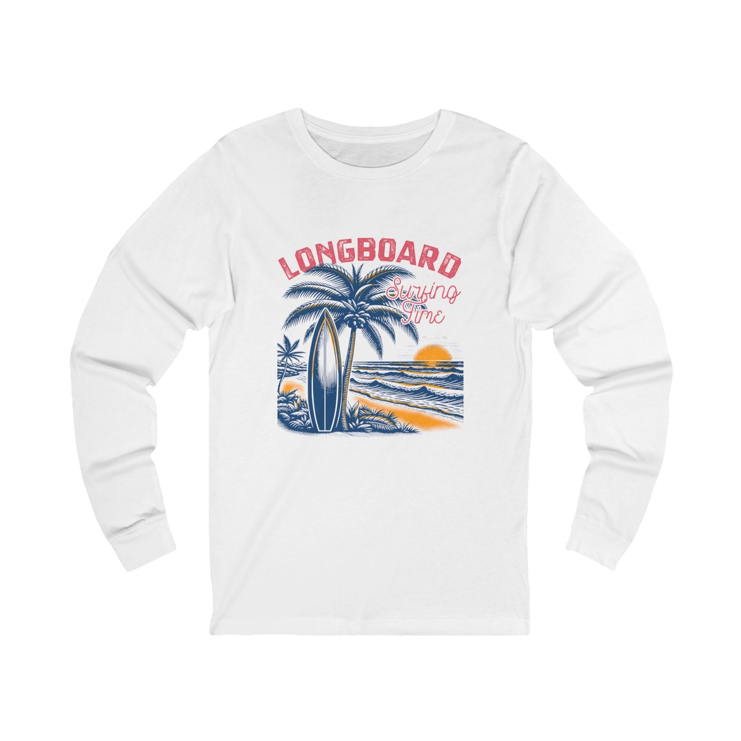 Longboard Surfing Long Sleeve Tee
