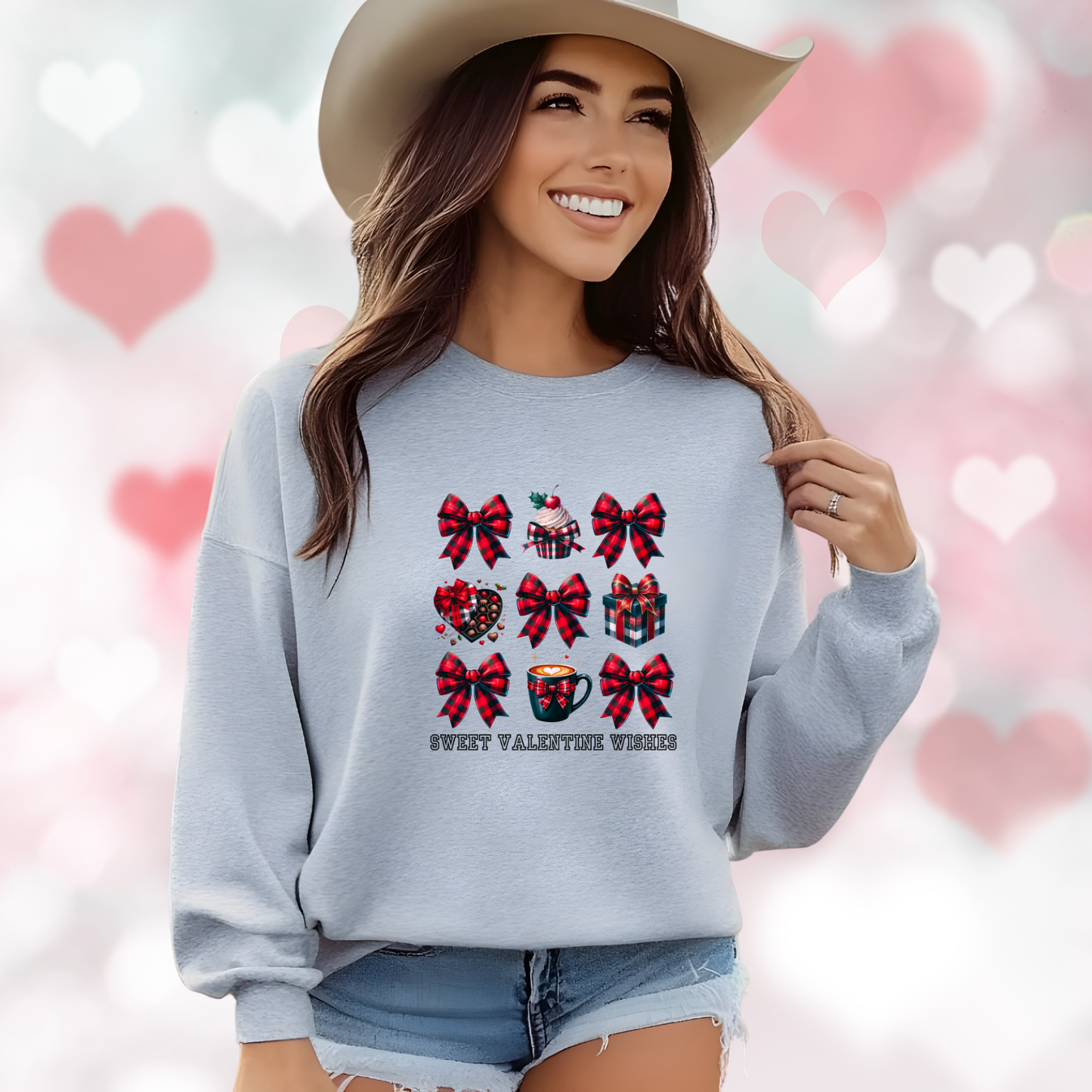 Sweet Valentine Wishes Crewneck Sweatshirt