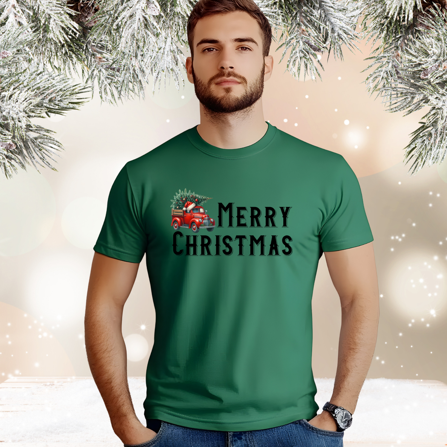Merry Christmas Vintage Truck T-Shirt