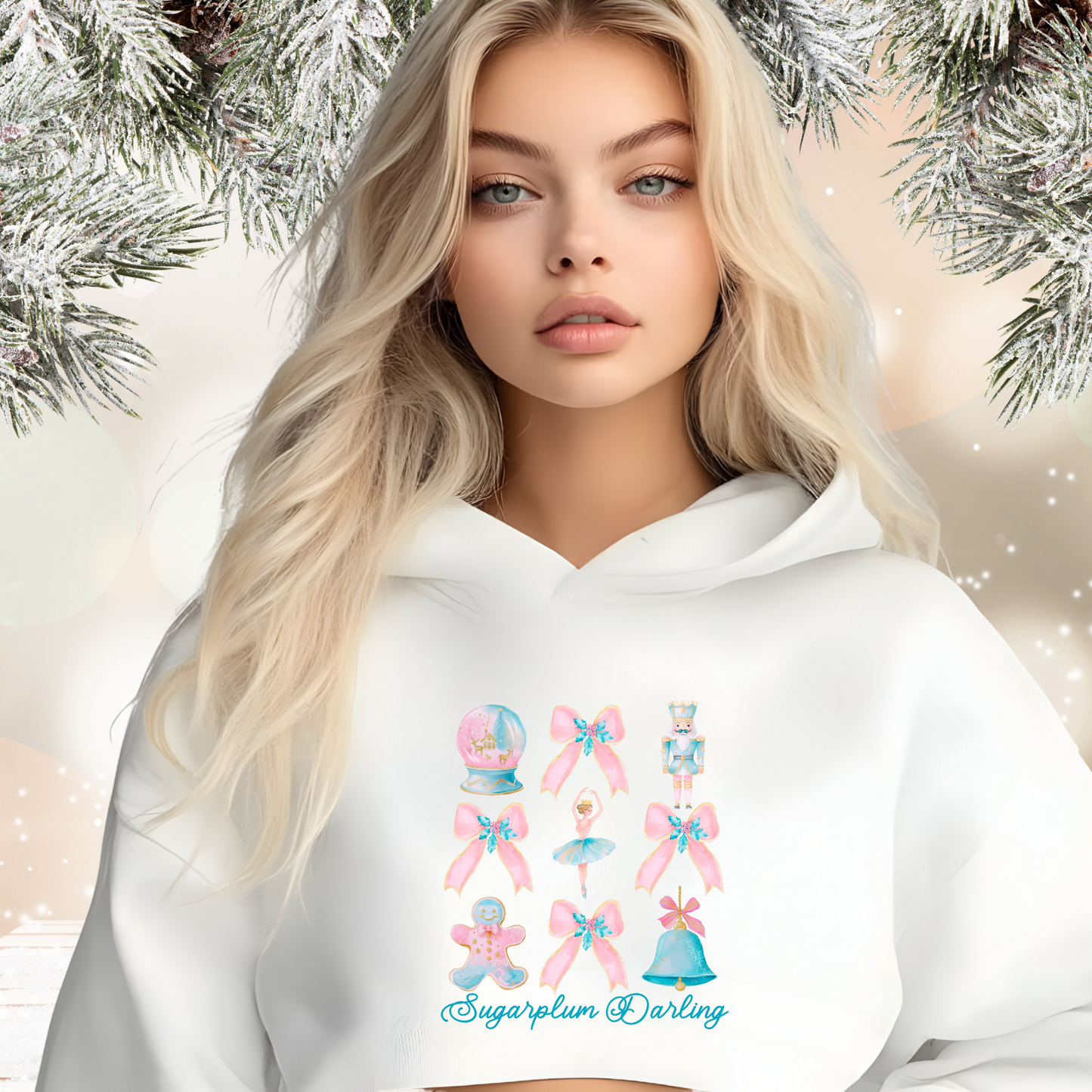 Sugarplum Darling Crop Hoodie