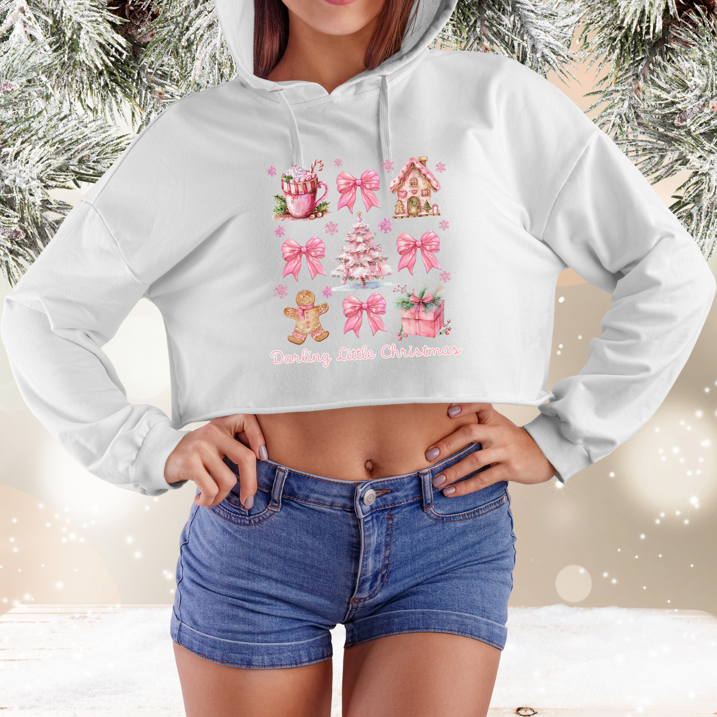 Darling Little Christmas Crop Hoodie