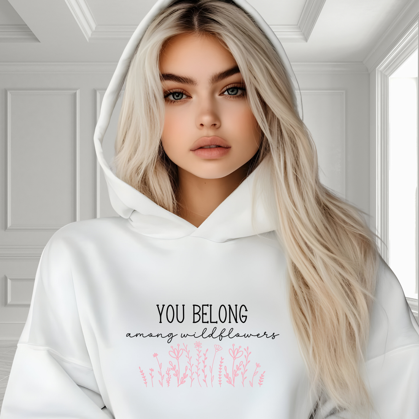 You Belong Among Wildflowers Crop Hoodie