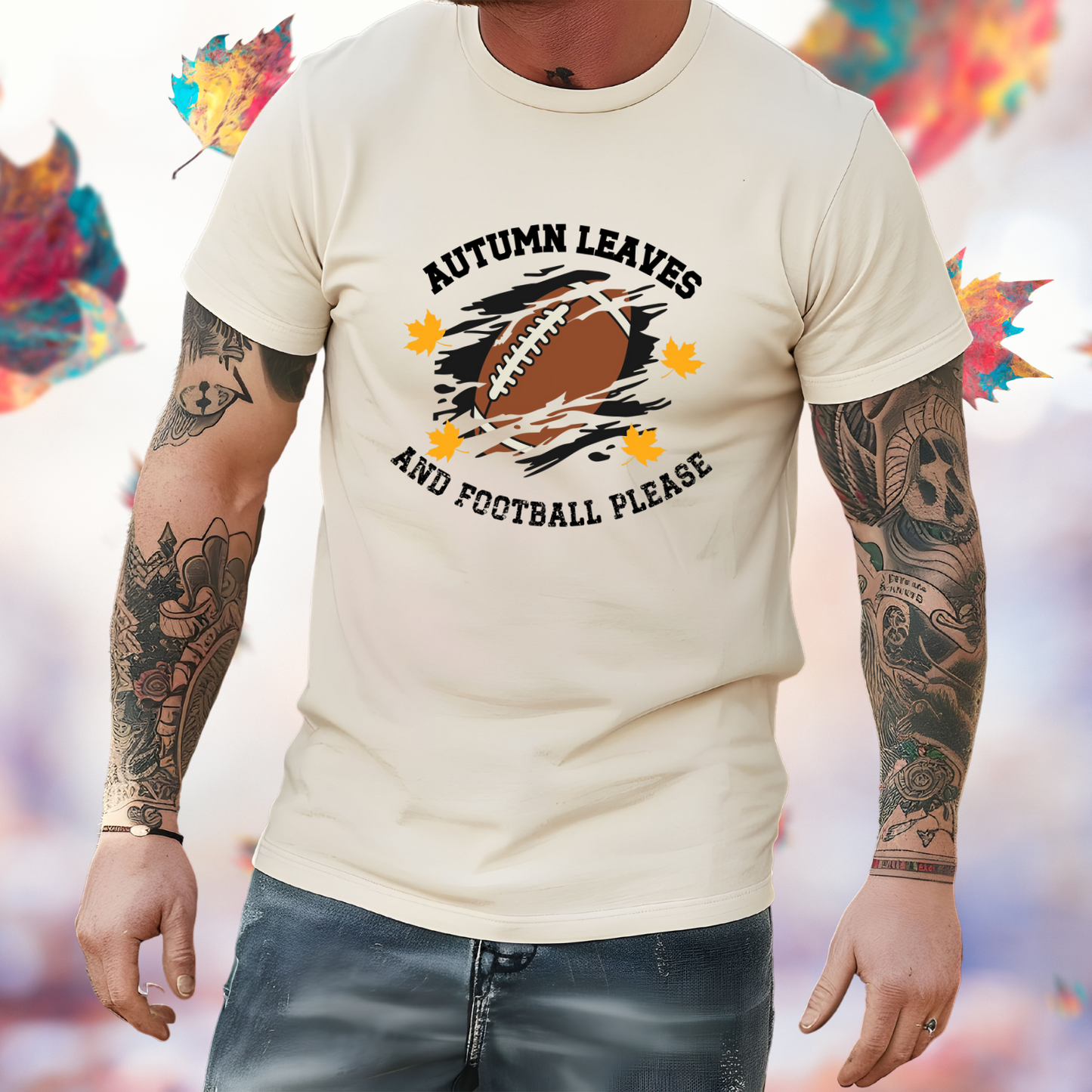 Autumn Leaves And Football Please T-Shirt