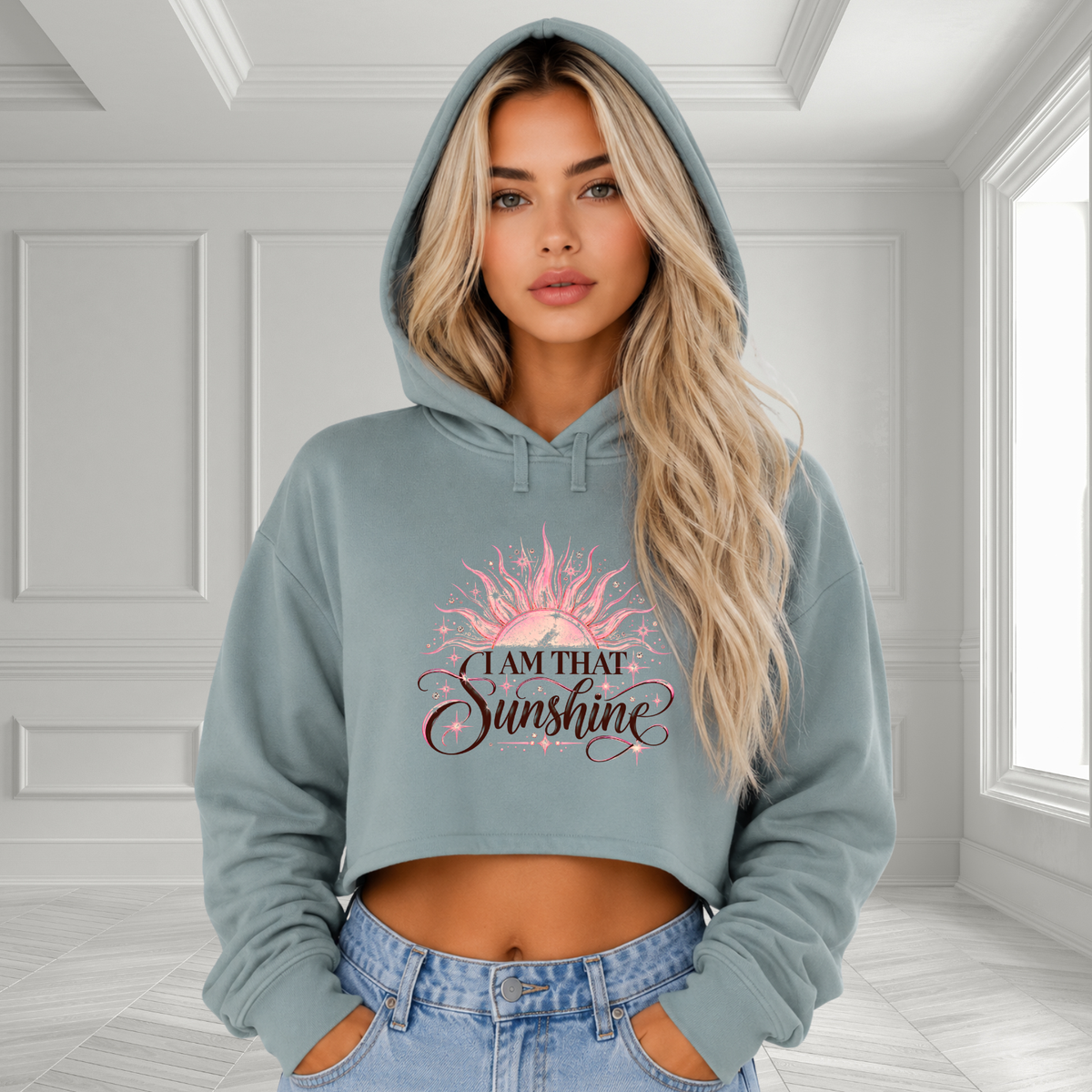 I Am That Sunshine Crop Hoodie