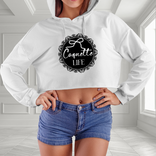 Coquette Life Crop Hoodie