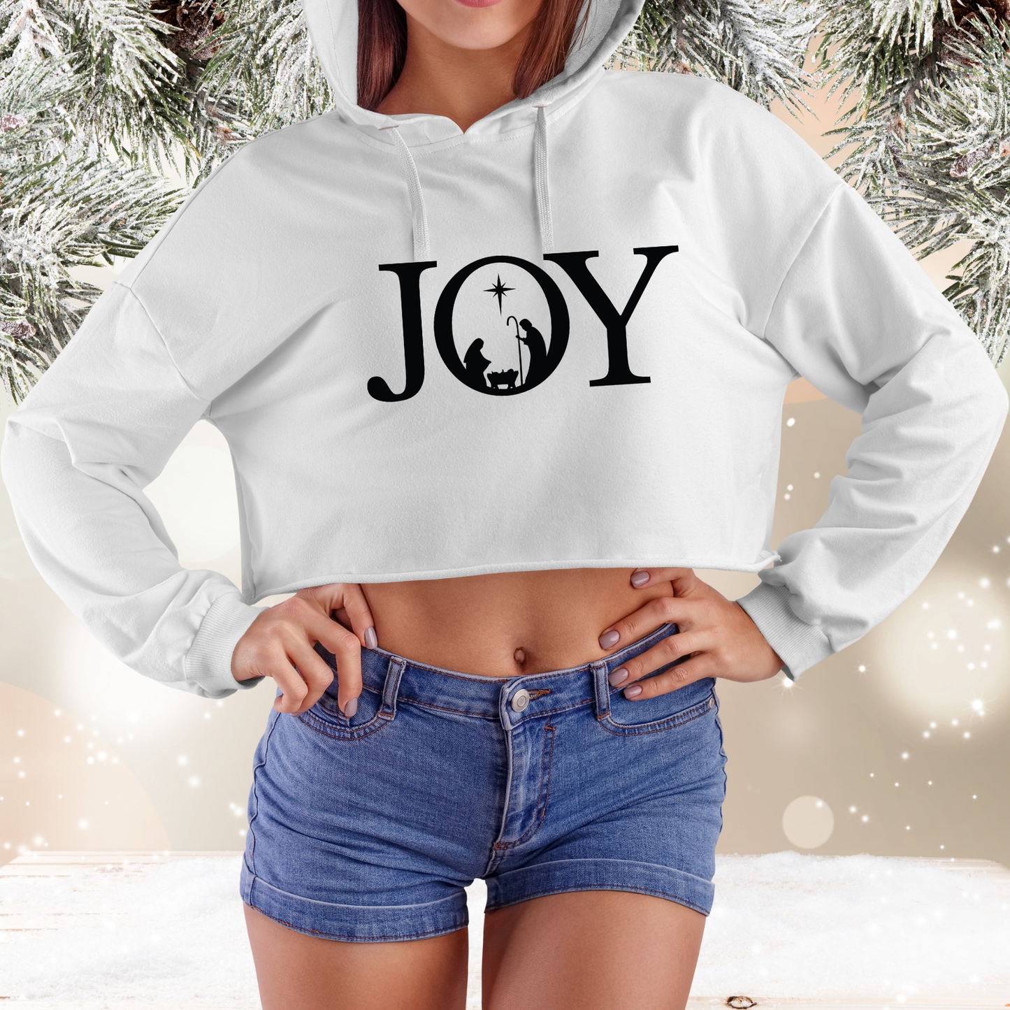Christmas Joy Crop Hoodie