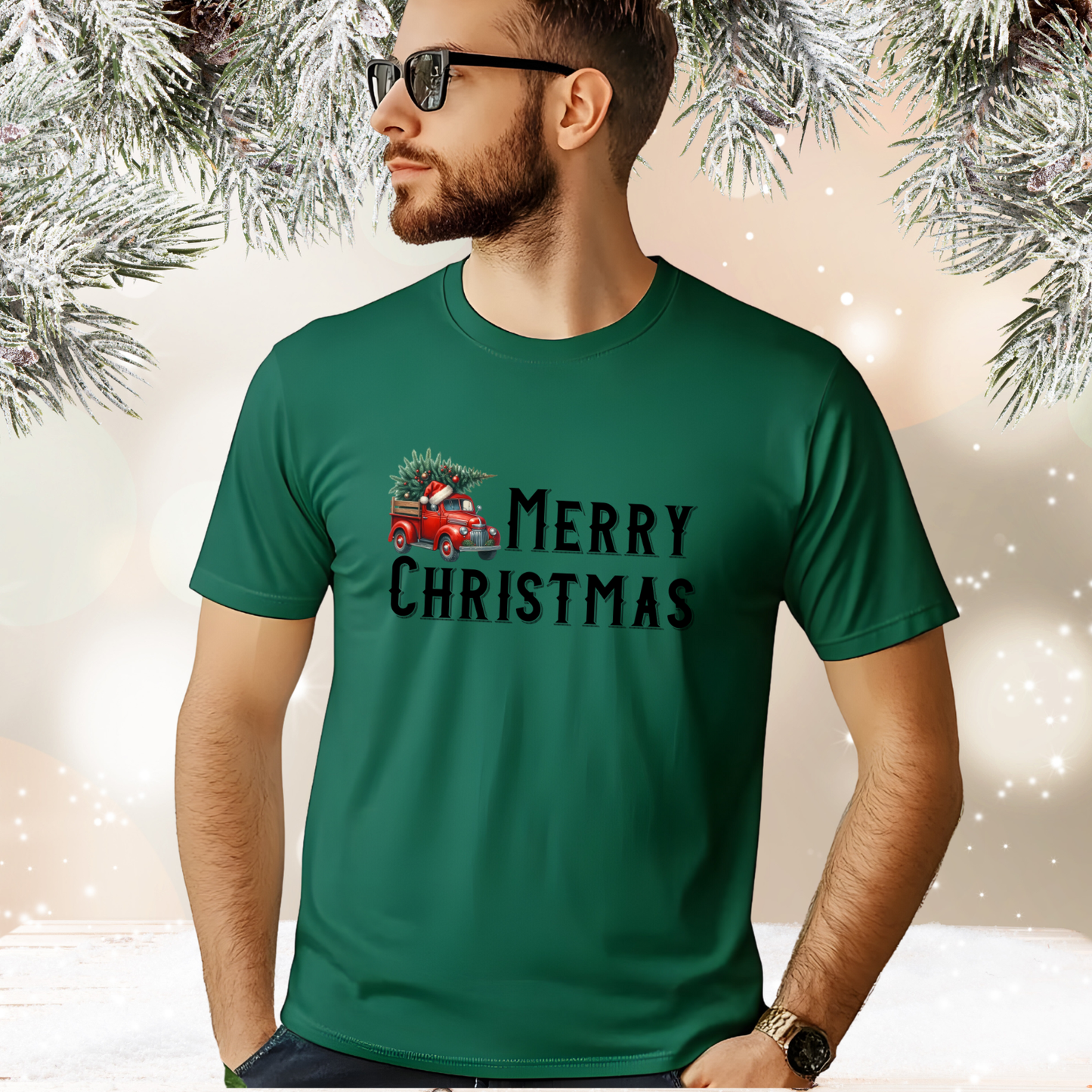 Merry Christmas Vintage Truck T-Shirt