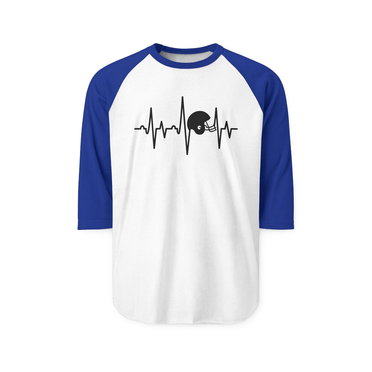 Football Helmet Heartbeat Baseball Tee