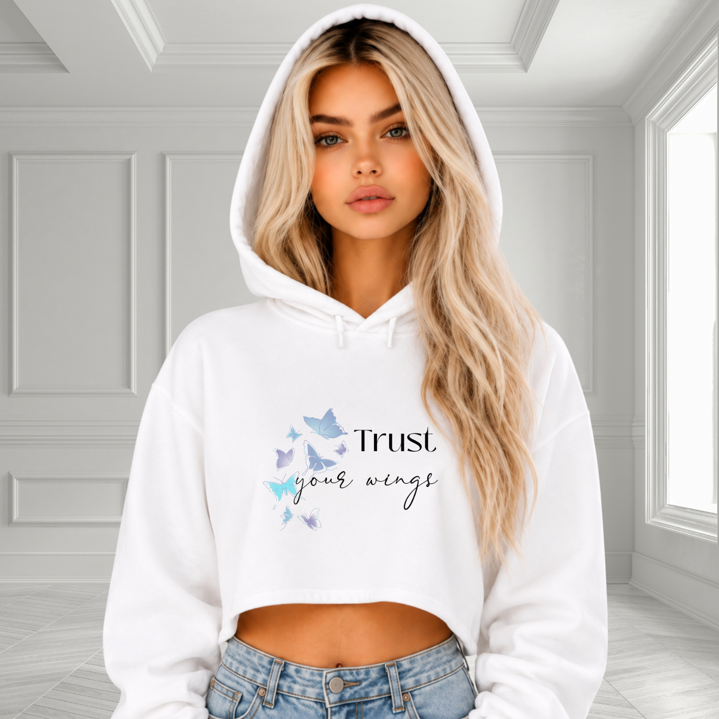 Trust Your Wings Crop Hoodie