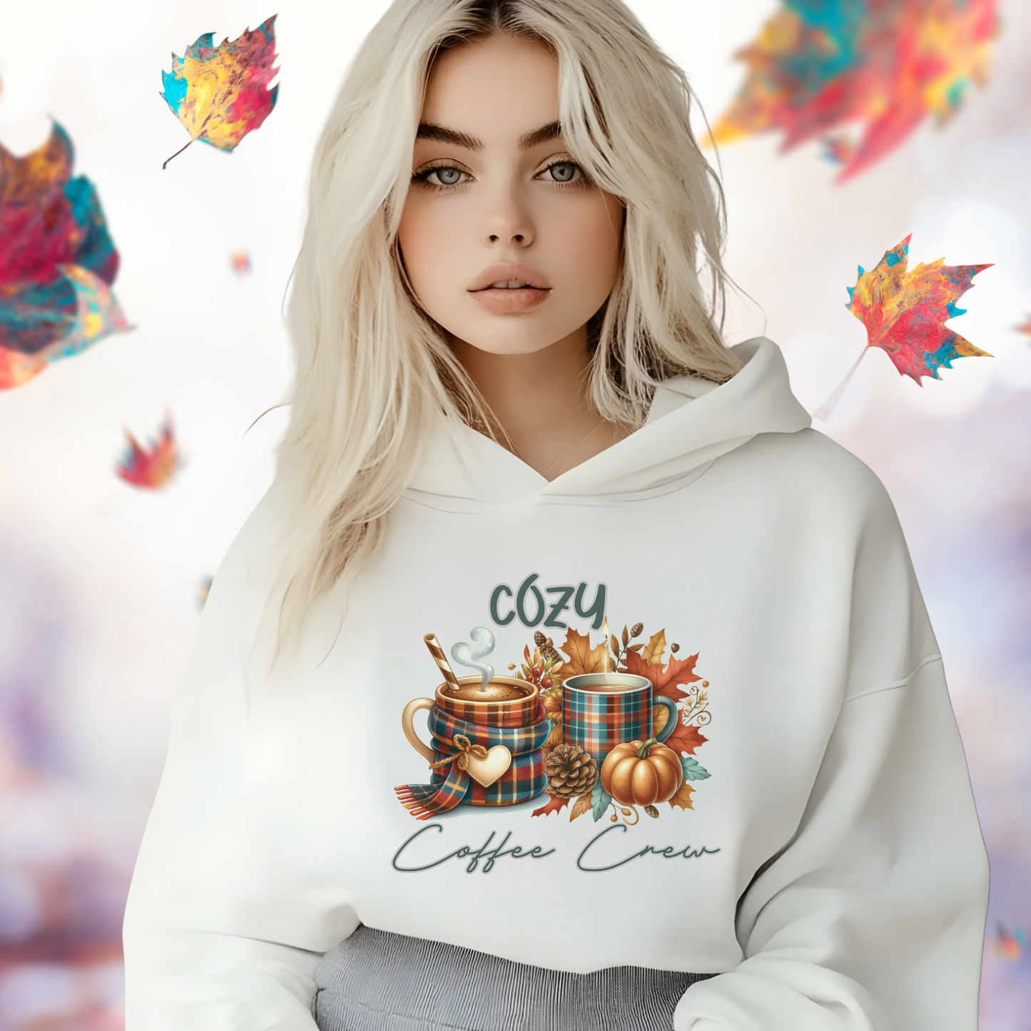 Cozy Coffee Crew Crop Hoodie
