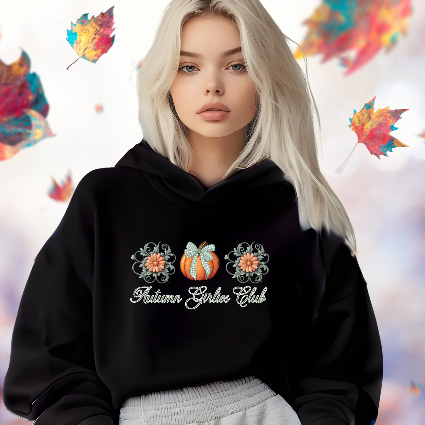 Autumn Girlies Club Cropped Hoodie
