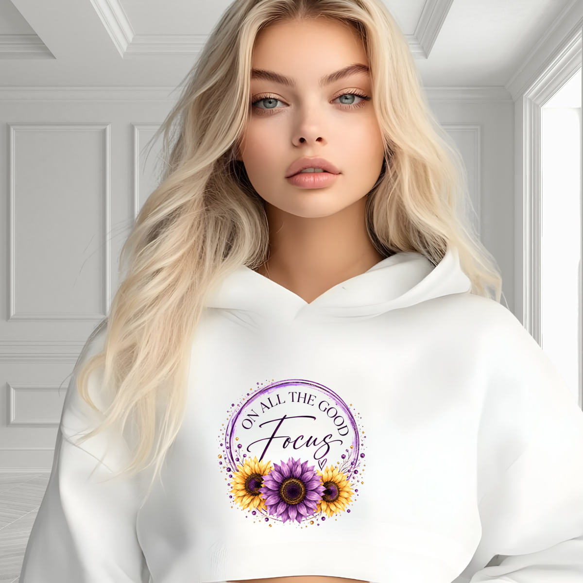 Focus On All The Good Crop Hoodie