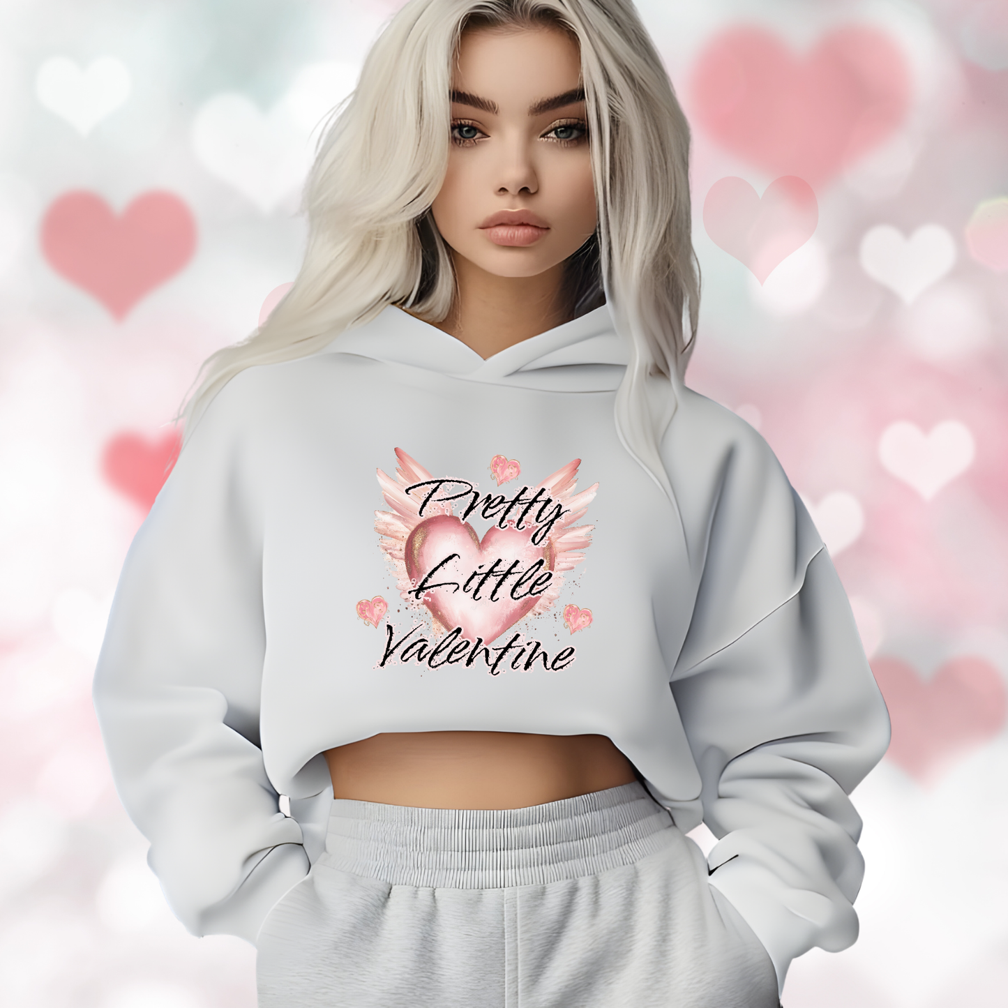 Pretty Little Valentine Crop Hoodie