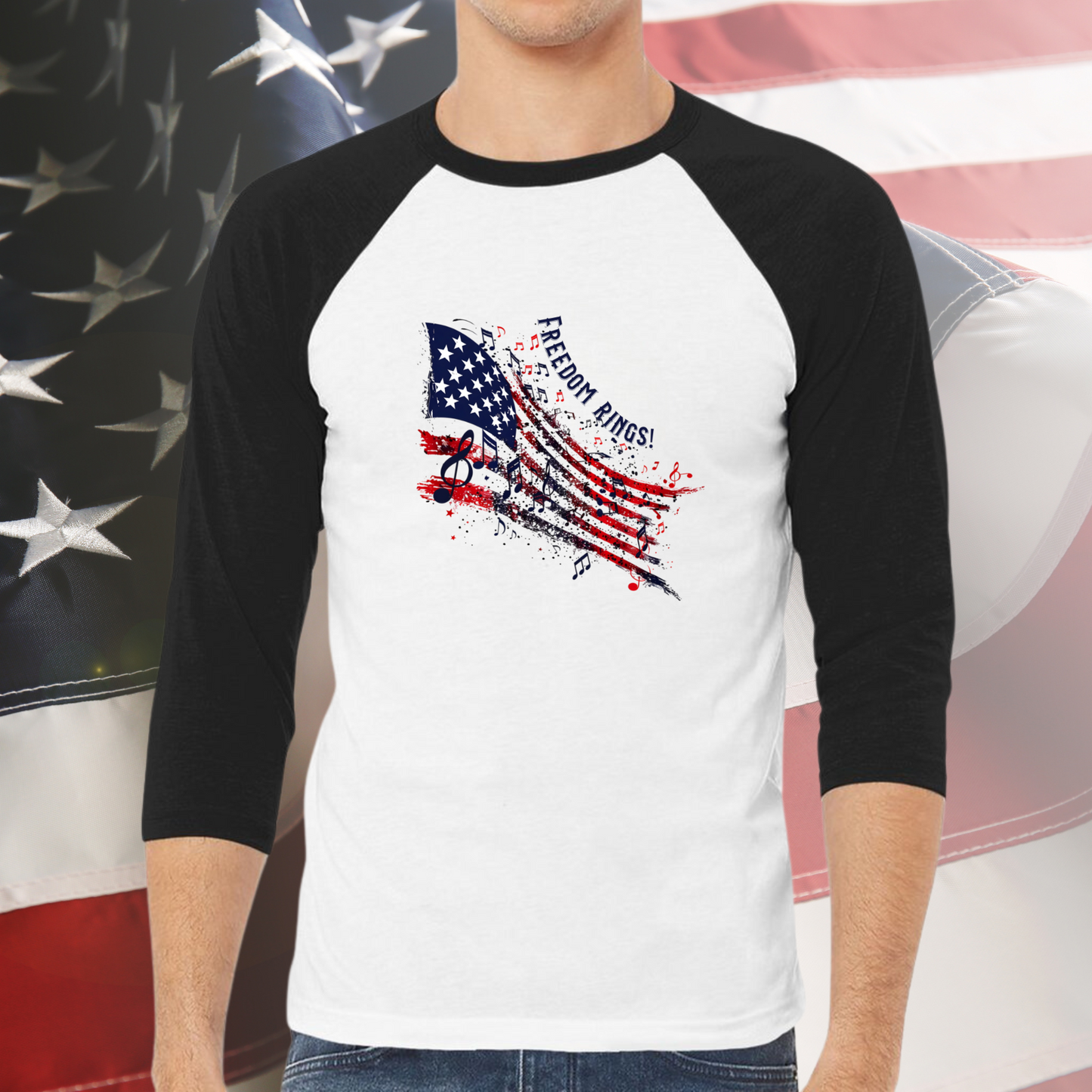 Freedom Rings Baseball Tee