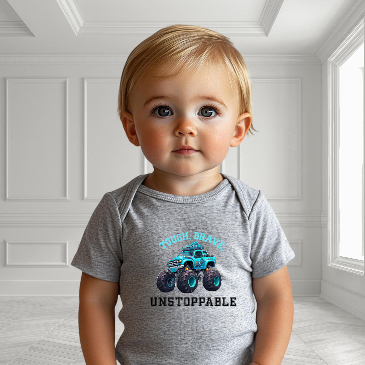 Tough, Brave, Unstoppable Infant Short Sleeve Onesie