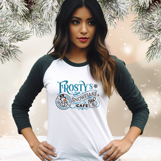 Frosty’s Snowflake Cafe Baseball Tee