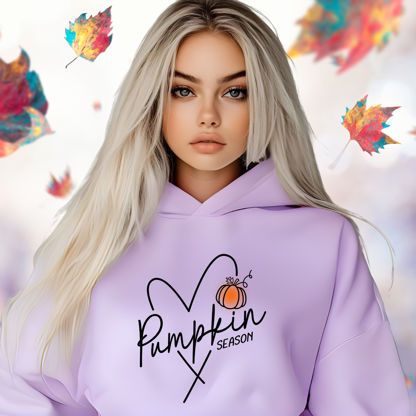 Pumpkin Season Heart Cropped Hoodie