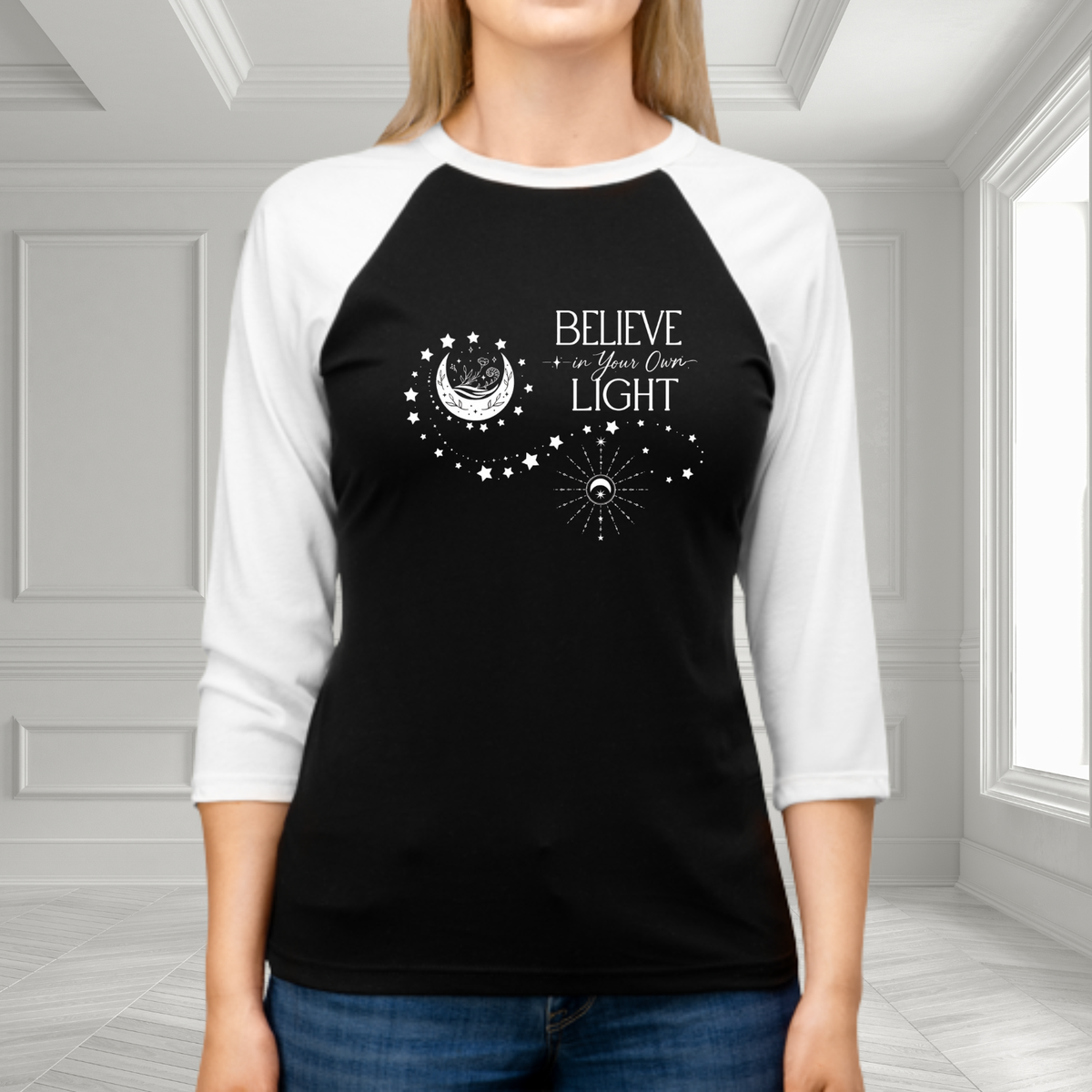 Believe In Your Own Light Baseball Tee