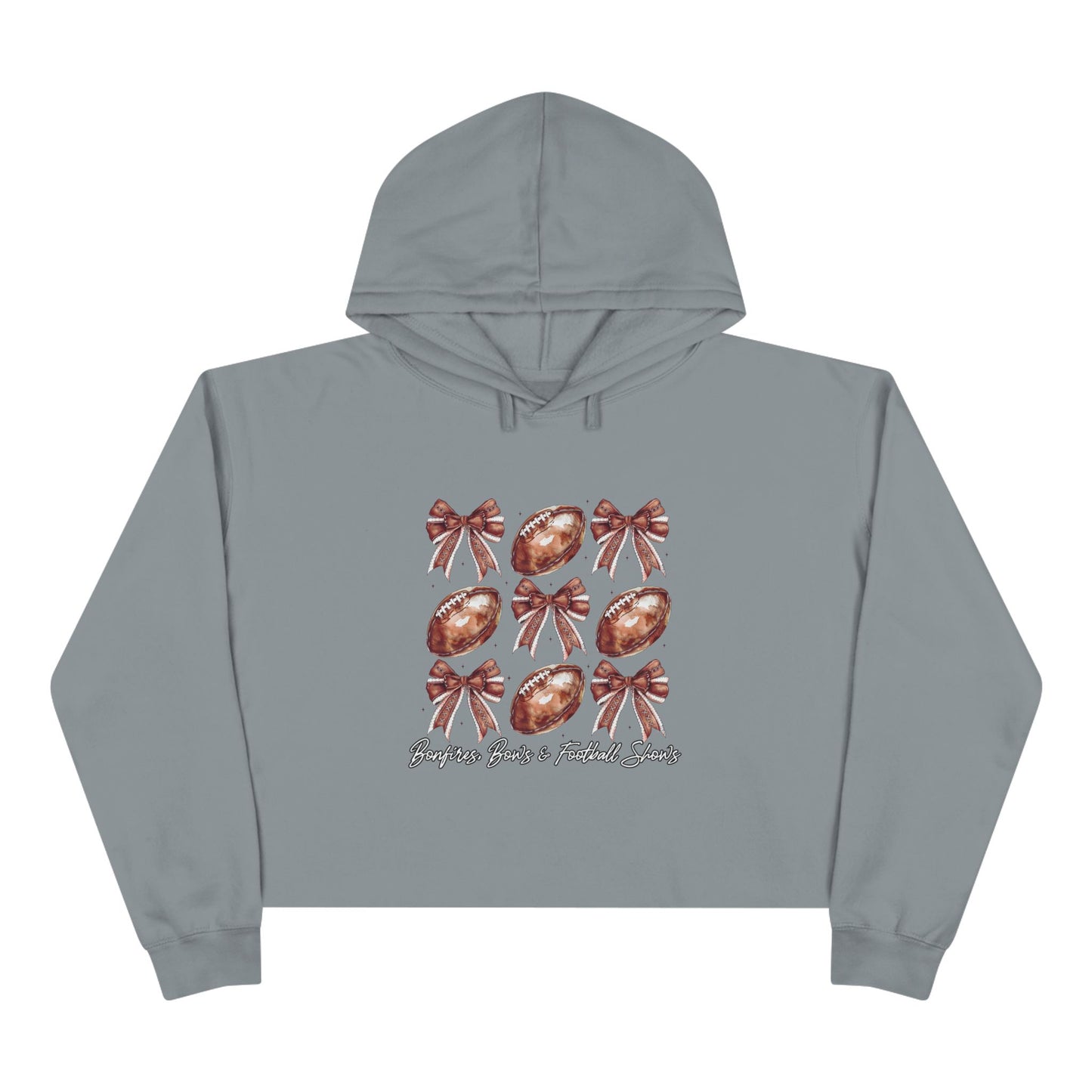 Bonfires, Bows, & Football Shows Crop Hoodie