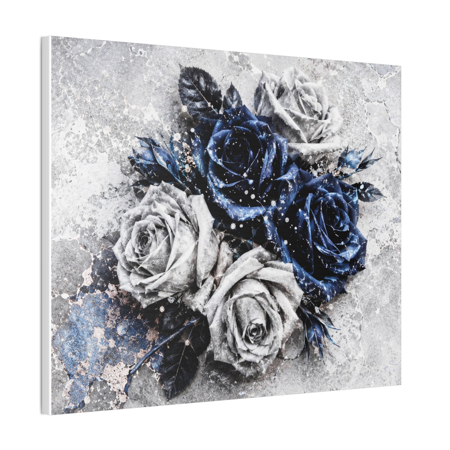Sapphire Bloom Canvas Wall Art