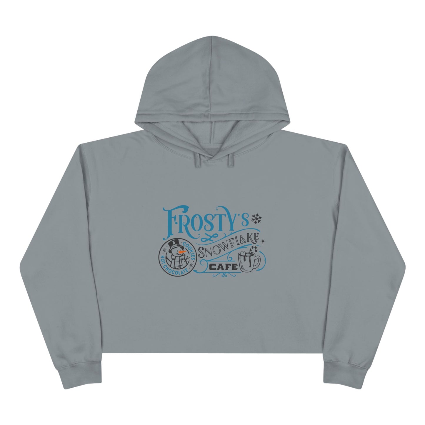 Frosty’s Snowflake Cafe Crop Hoodie